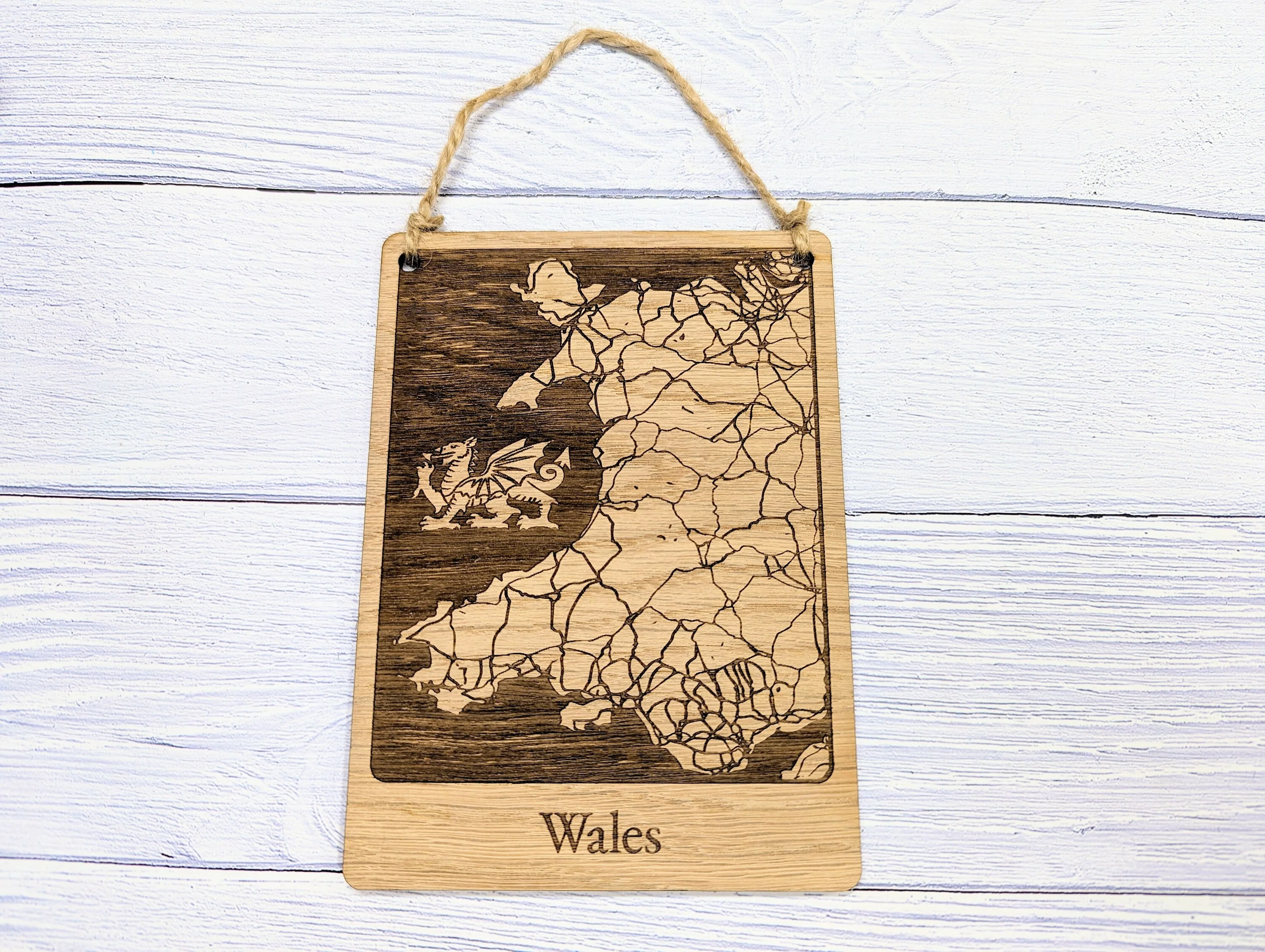 Wooden Map Wall Art of Wales with Engraved Welsh Dragon - Oak Finish - Customisable Home Decor - Image 6