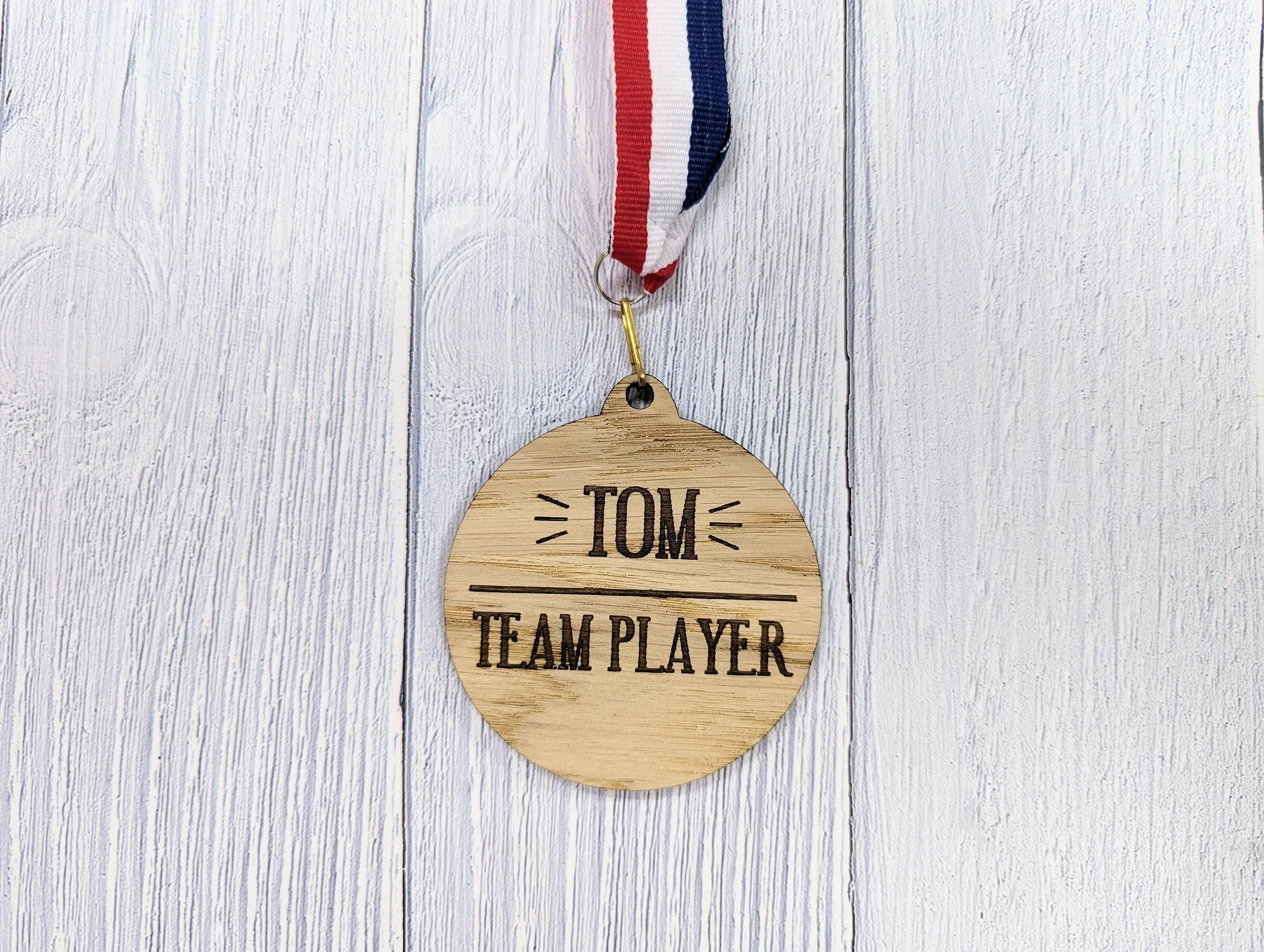 Wooden Medals for Customer Service Excellence: Personalised Recognition for Your Stellar Team with Tri-Coloured Ribbon - Image 4