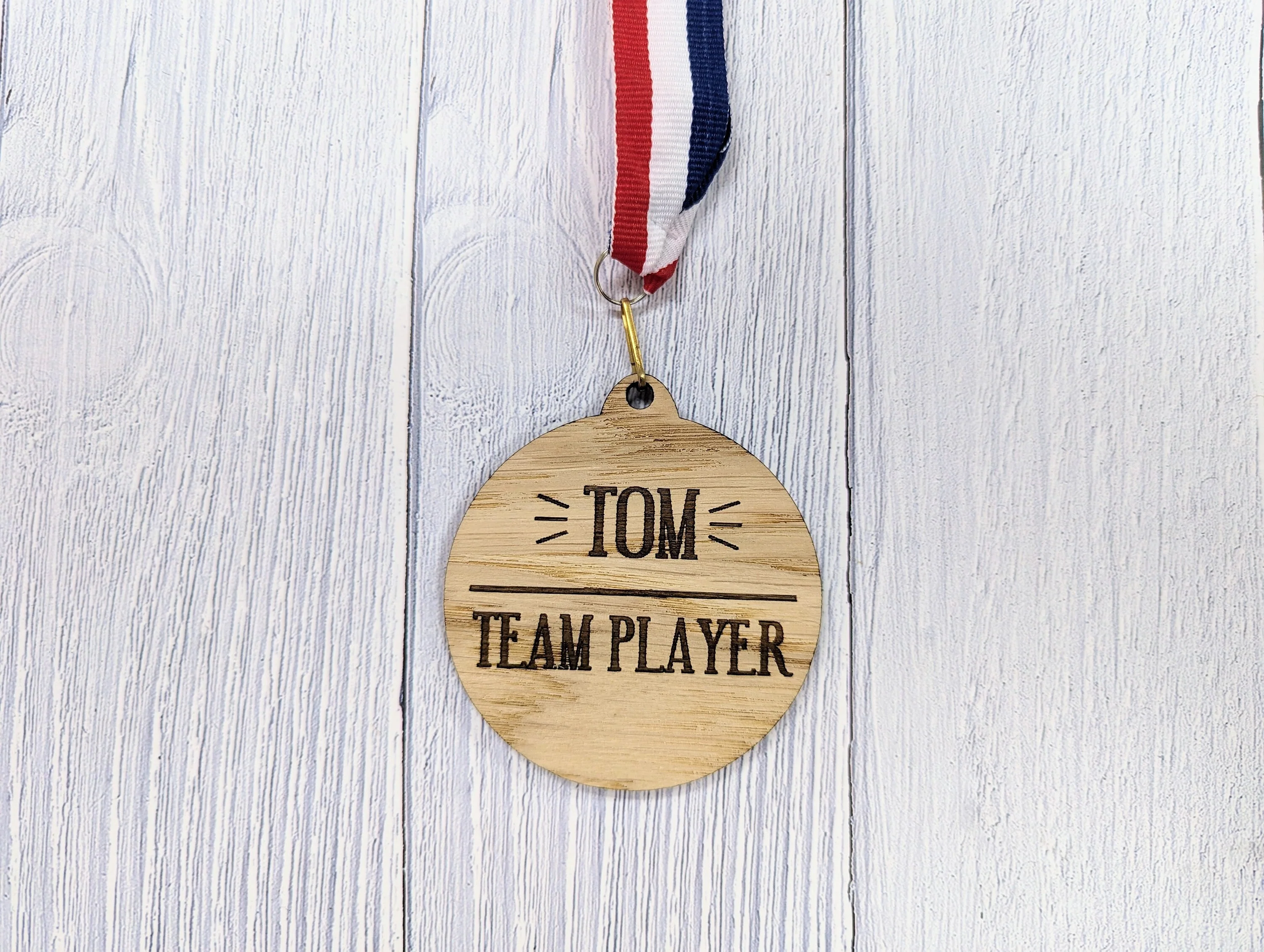 Wooden Medals for Customer Service Excellence: Personalised Recognition for Your Stellar Team with Tri-Coloured Ribbon - Image 5