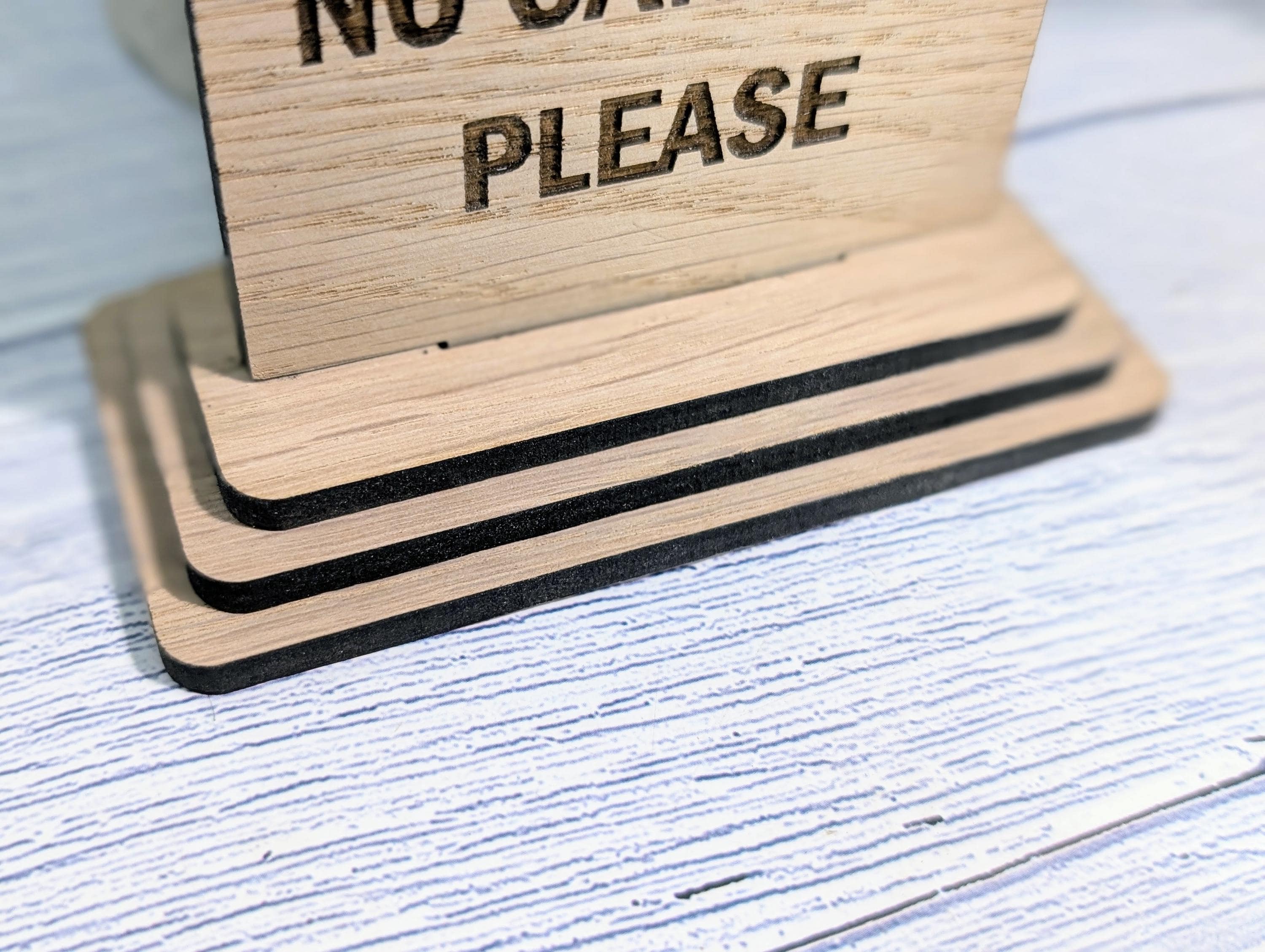 Wooden No Smoking No Candles Sign – Freestanding Table Sign for Airbnb and Rentals, B&Bs | Wood Table Signage | Two Sizes - Image 6