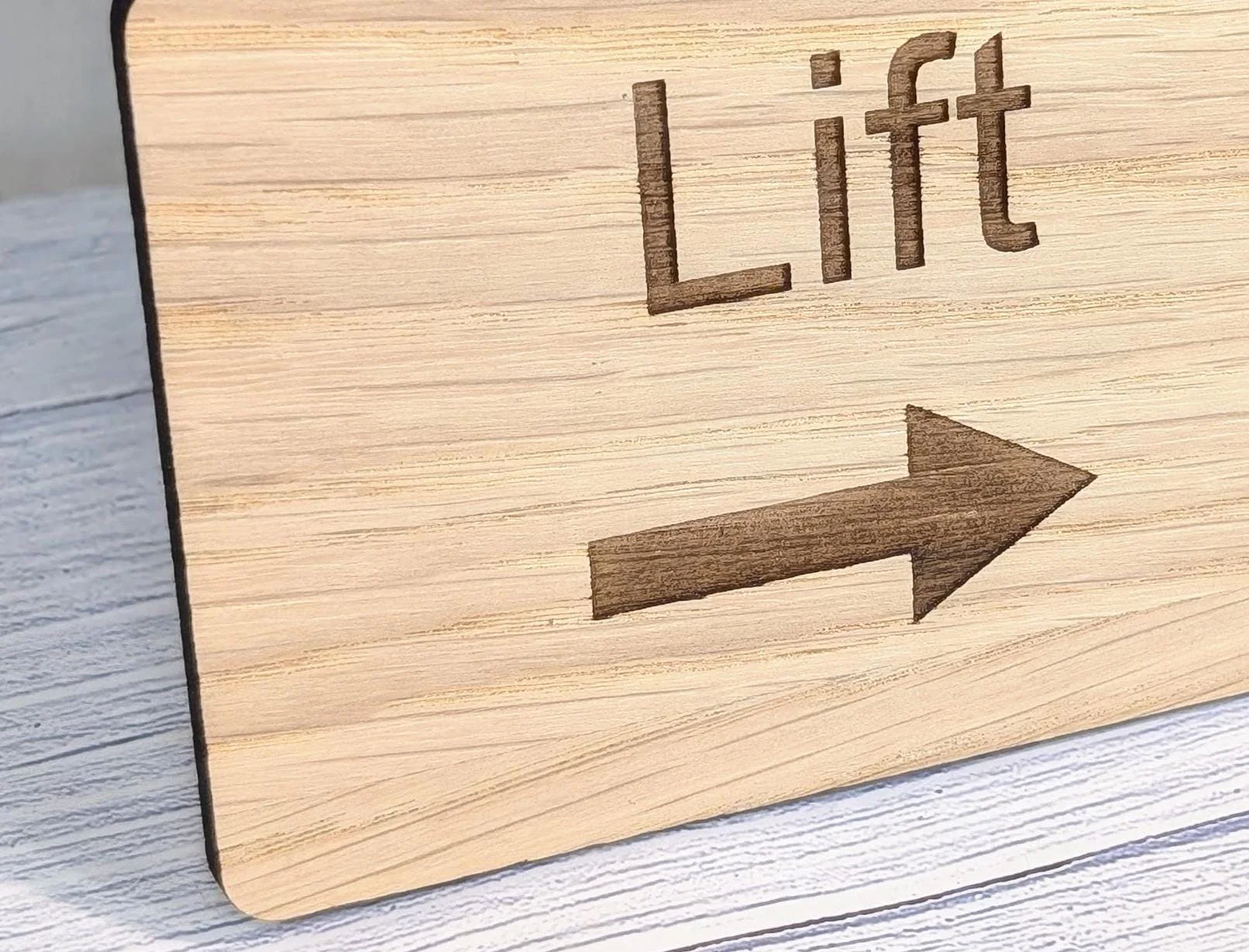 Wooden "Office" Sign with Optional Arrow | Engraved Oak | For Hotels & Businesses | 4 Sizes | Personalised Text Available - Image 10