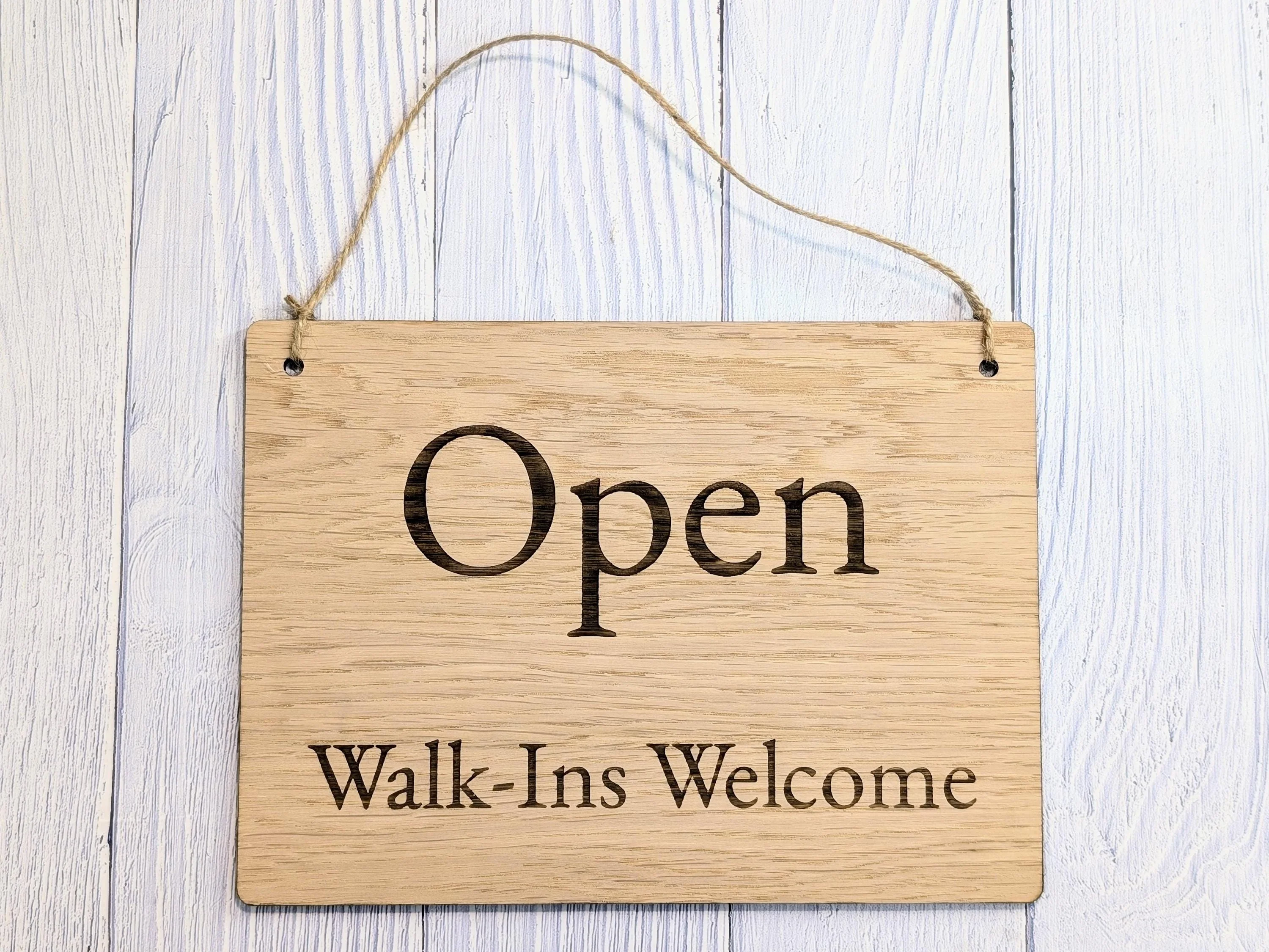Wooden Open and Closed Sign for Business - Eco-friendly 2 Sided Oak Veneered MDF, Rustic String for Hanging, Retail Door Sign, Shop Signage - Image 4