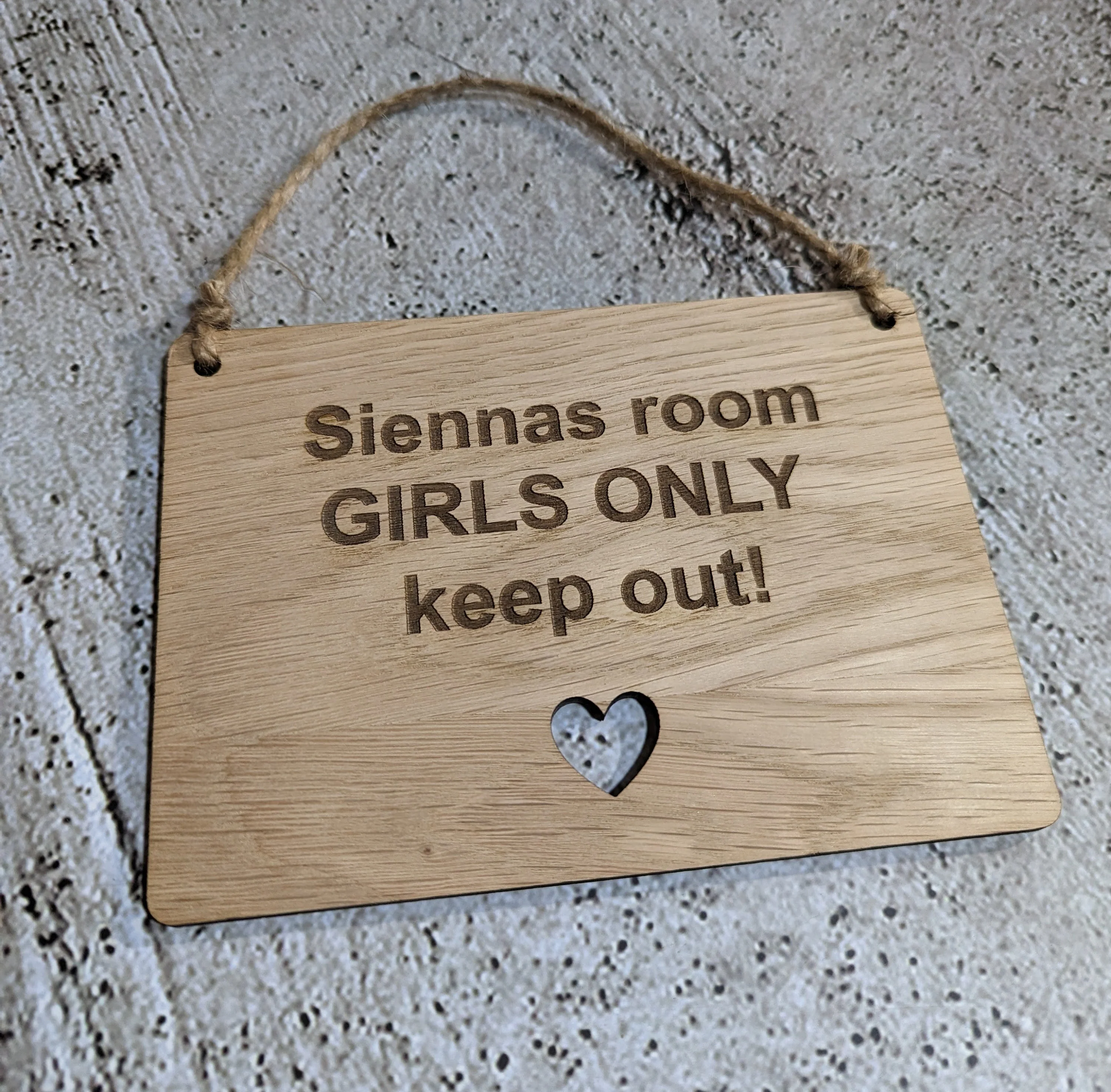 Wooden Personalised Sign with Heart Cut Out, Romantic Wooden Hanging Sign - Image 6
