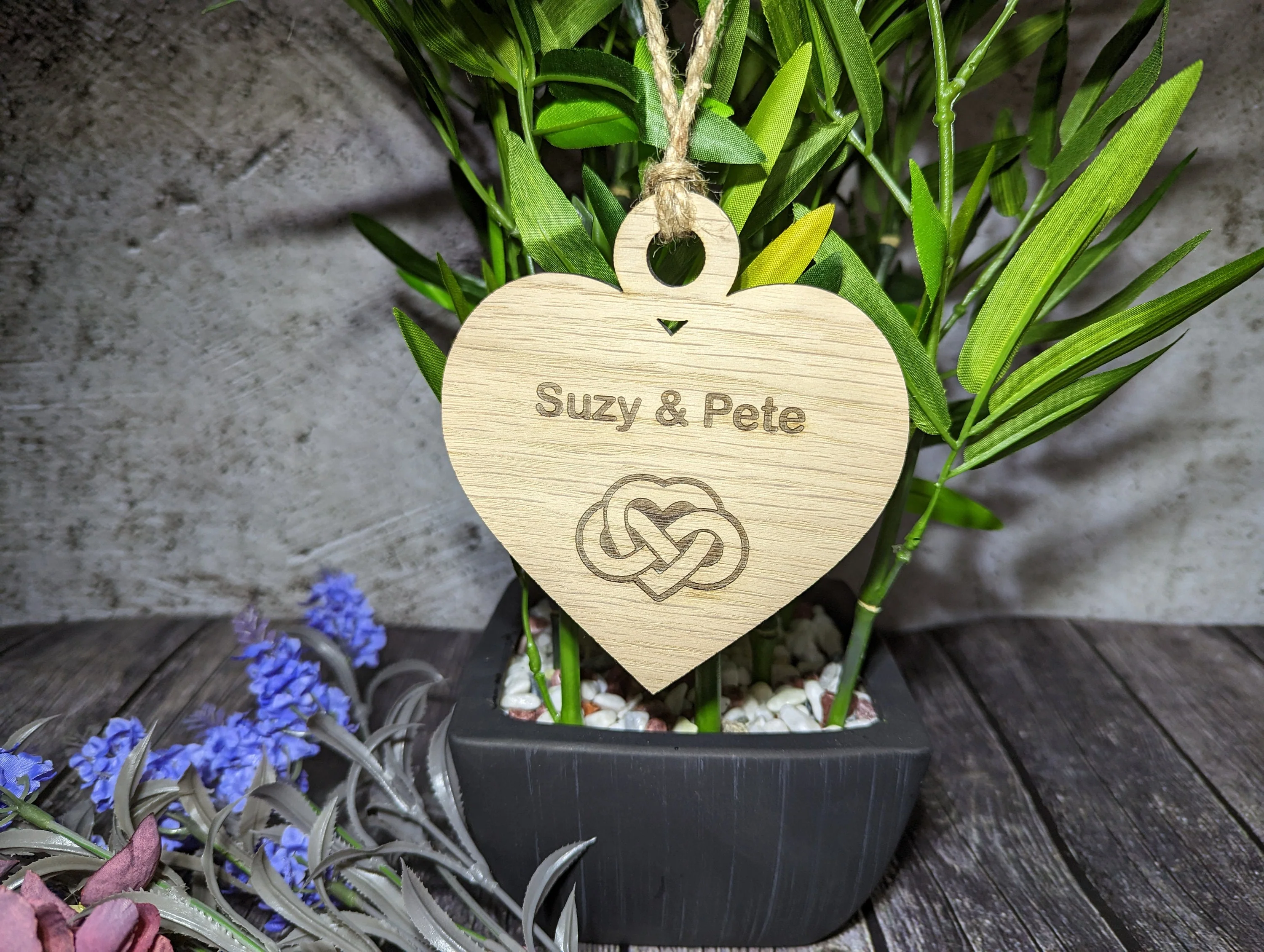 Wooden Personalised Valentine Gift, Heart Shaped Love Infinity Bauble, Romantic Gift, Oak - Image 7