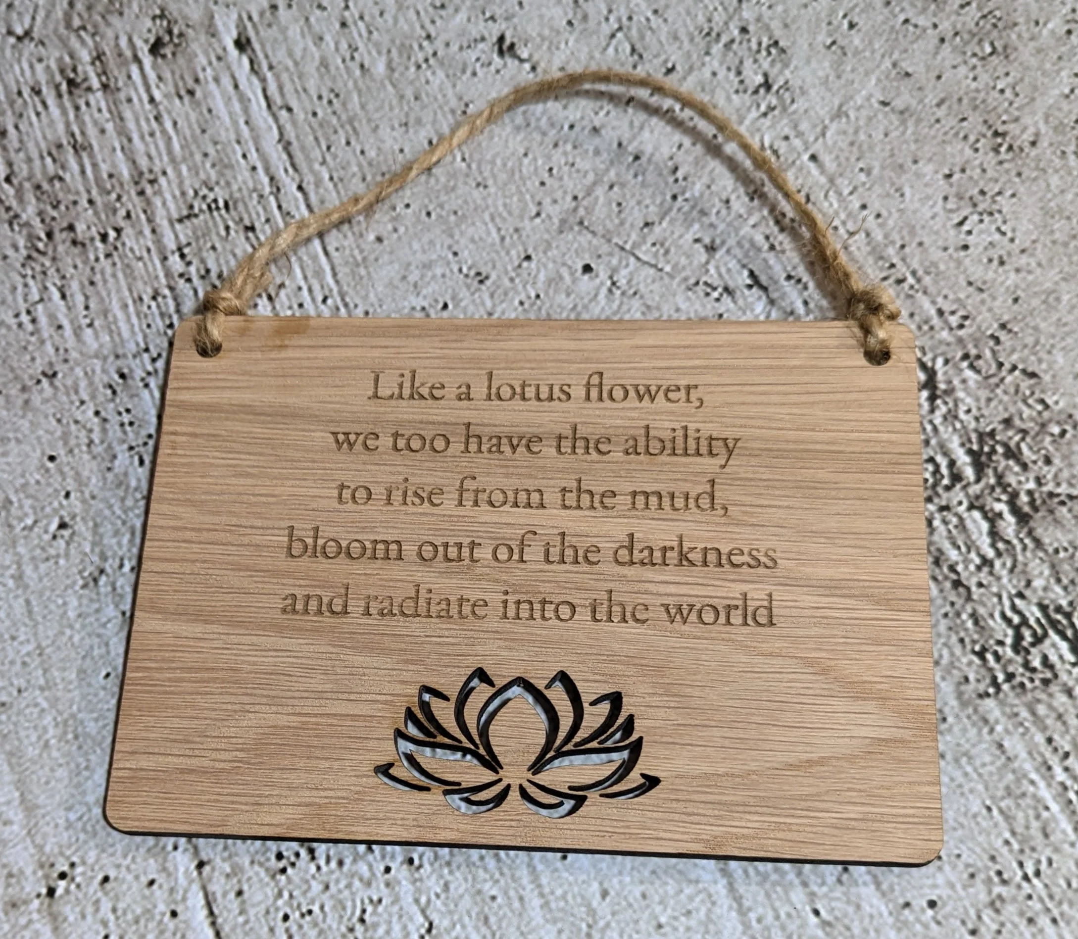 Wooden Personalised Yoga Sign, Lotus Flower Wooden Hanging Sign - Image 2
