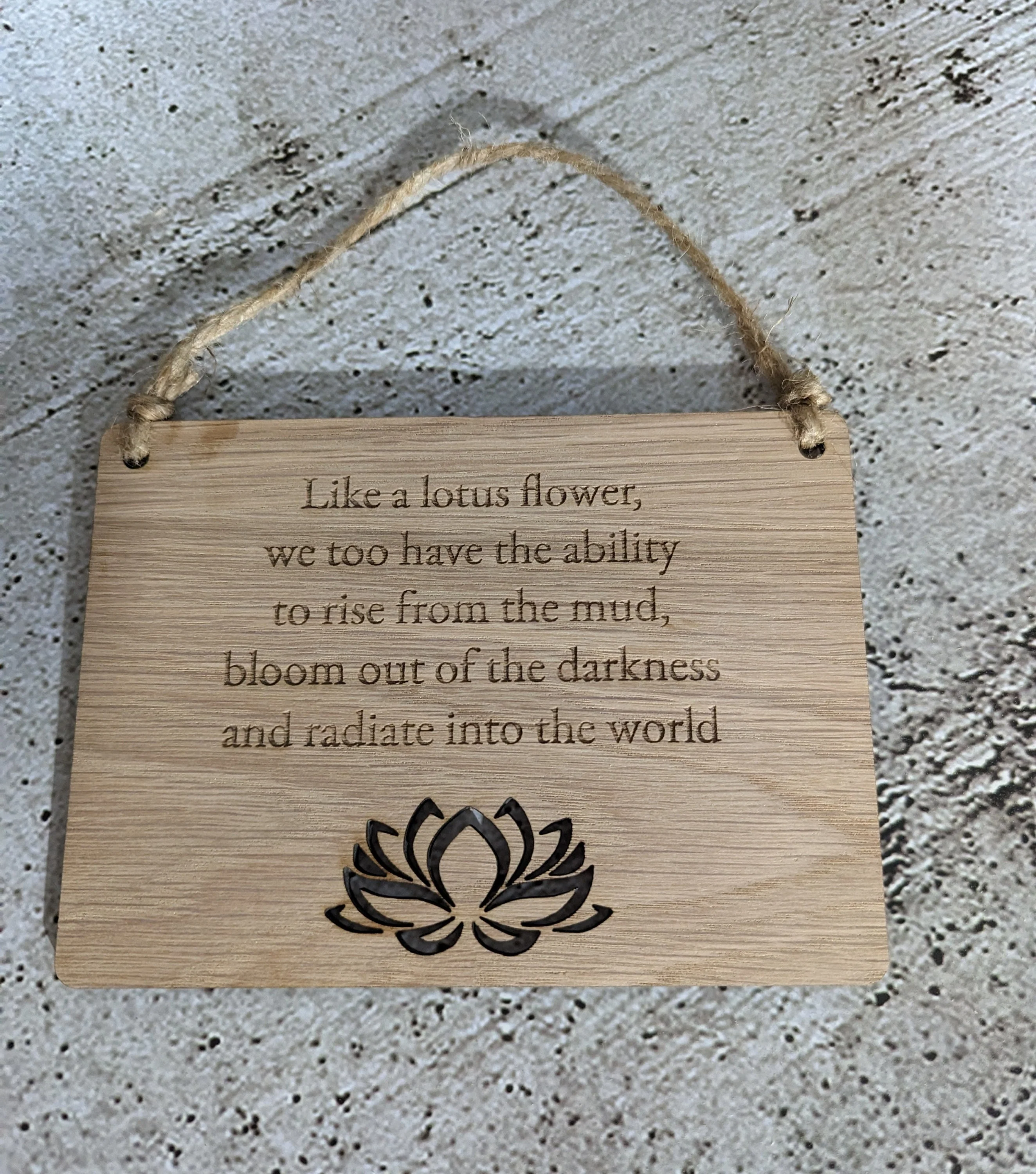 Wooden Personalised Yoga Sign, Lotus Flower Wooden Hanging Sign - Image 4