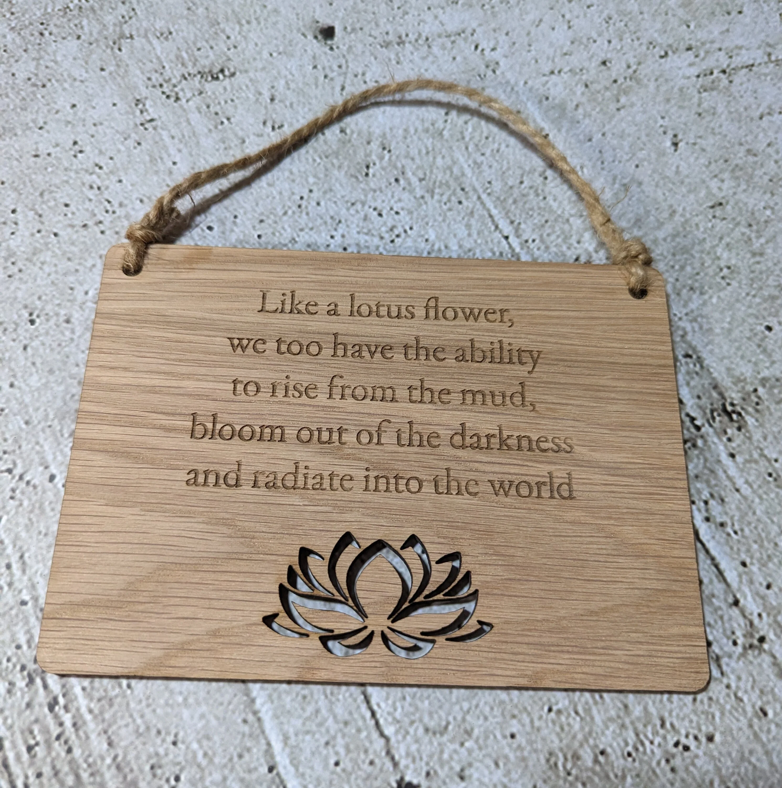 Wooden Personalised Yoga Sign, Lotus Flower Wooden Hanging Sign - Image 5