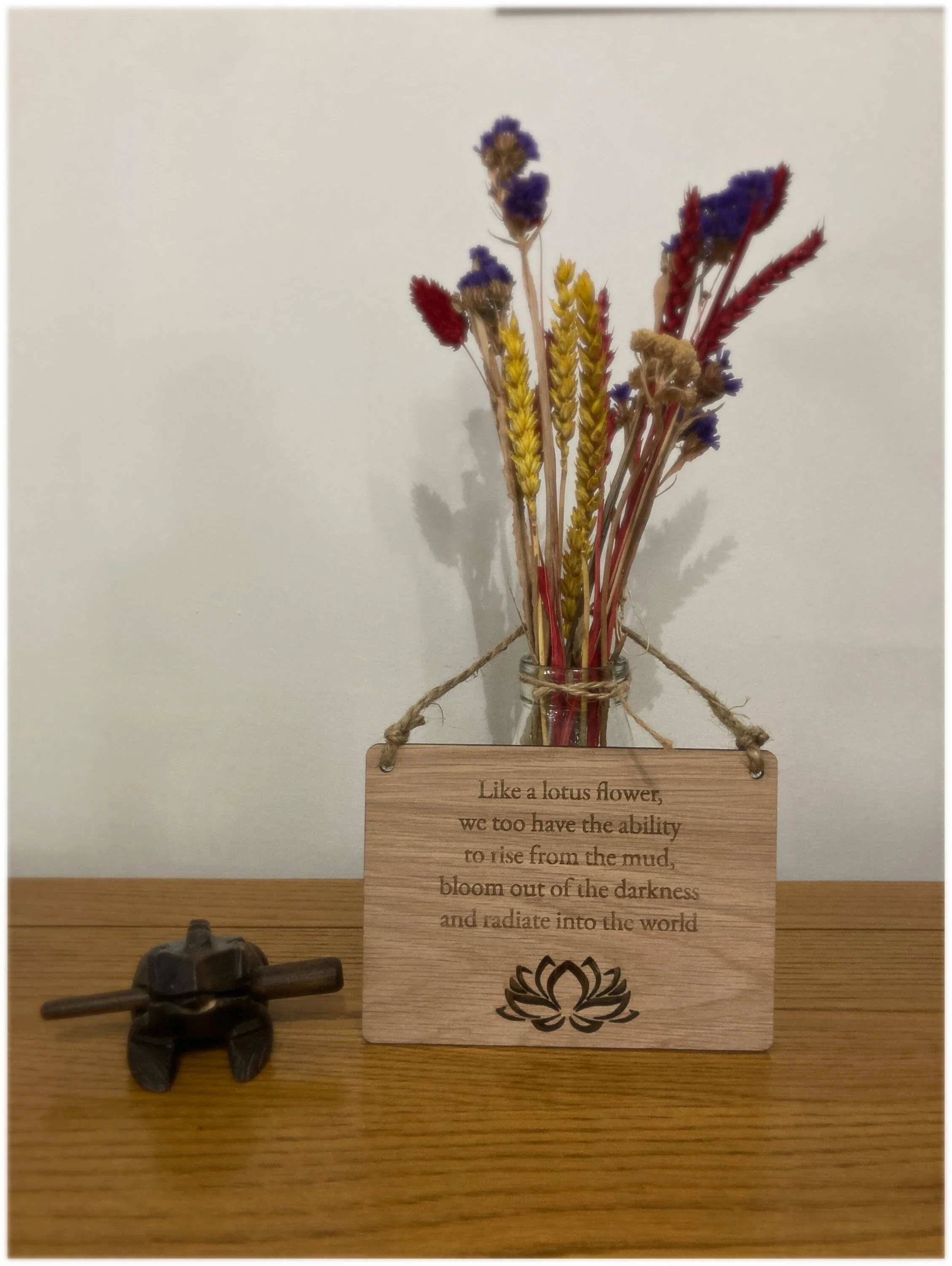 Wooden Personalised Yoga Sign, Lotus Flower Wooden Hanging Sign - Image 6