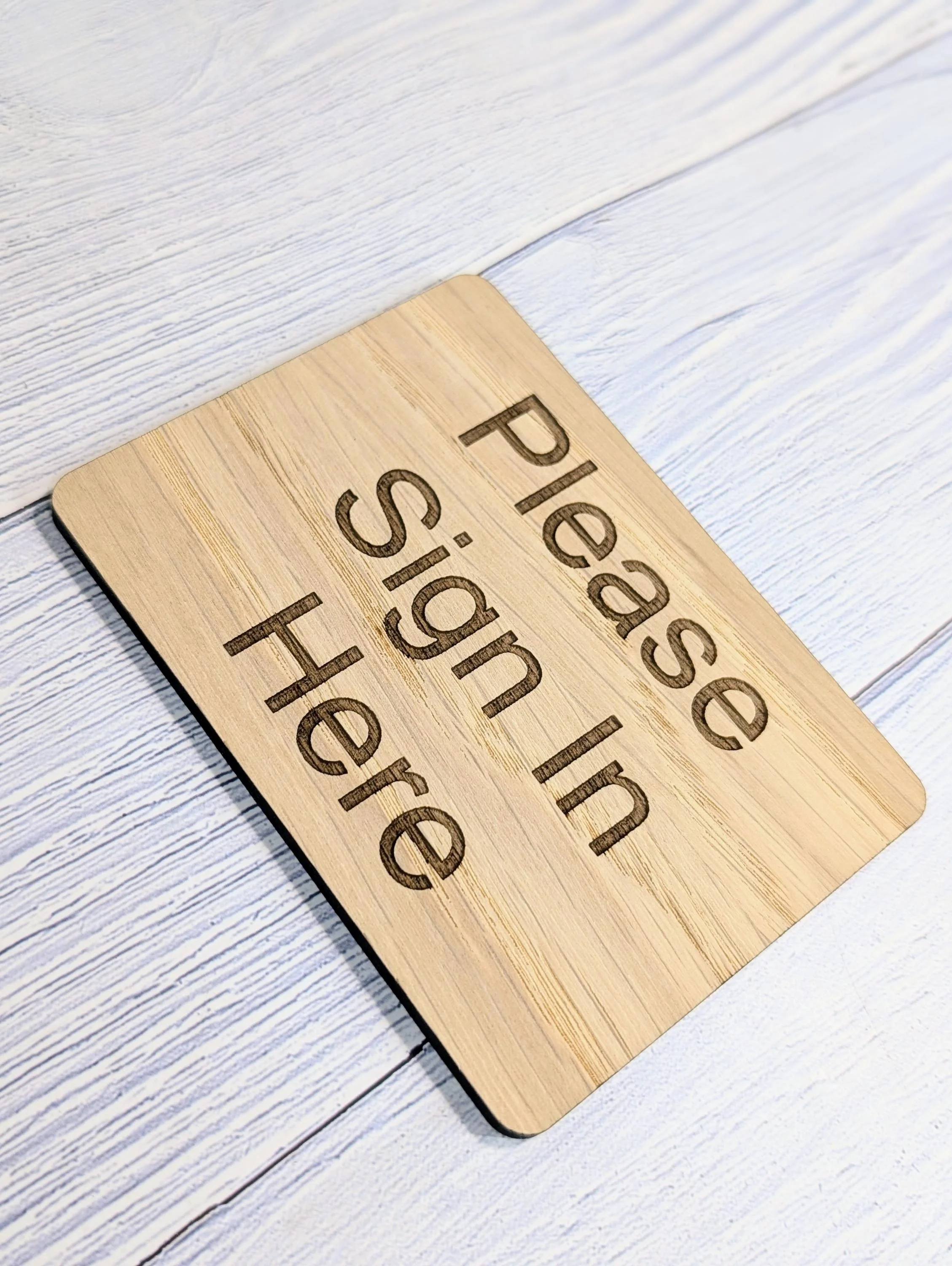 Wooden "Please Sign In Here" Guest Book Sign | Engraved Oak | For Hotels, B&Bs, Airbnbs | 4 Sizes | Wood Signing In Sign - Image 7