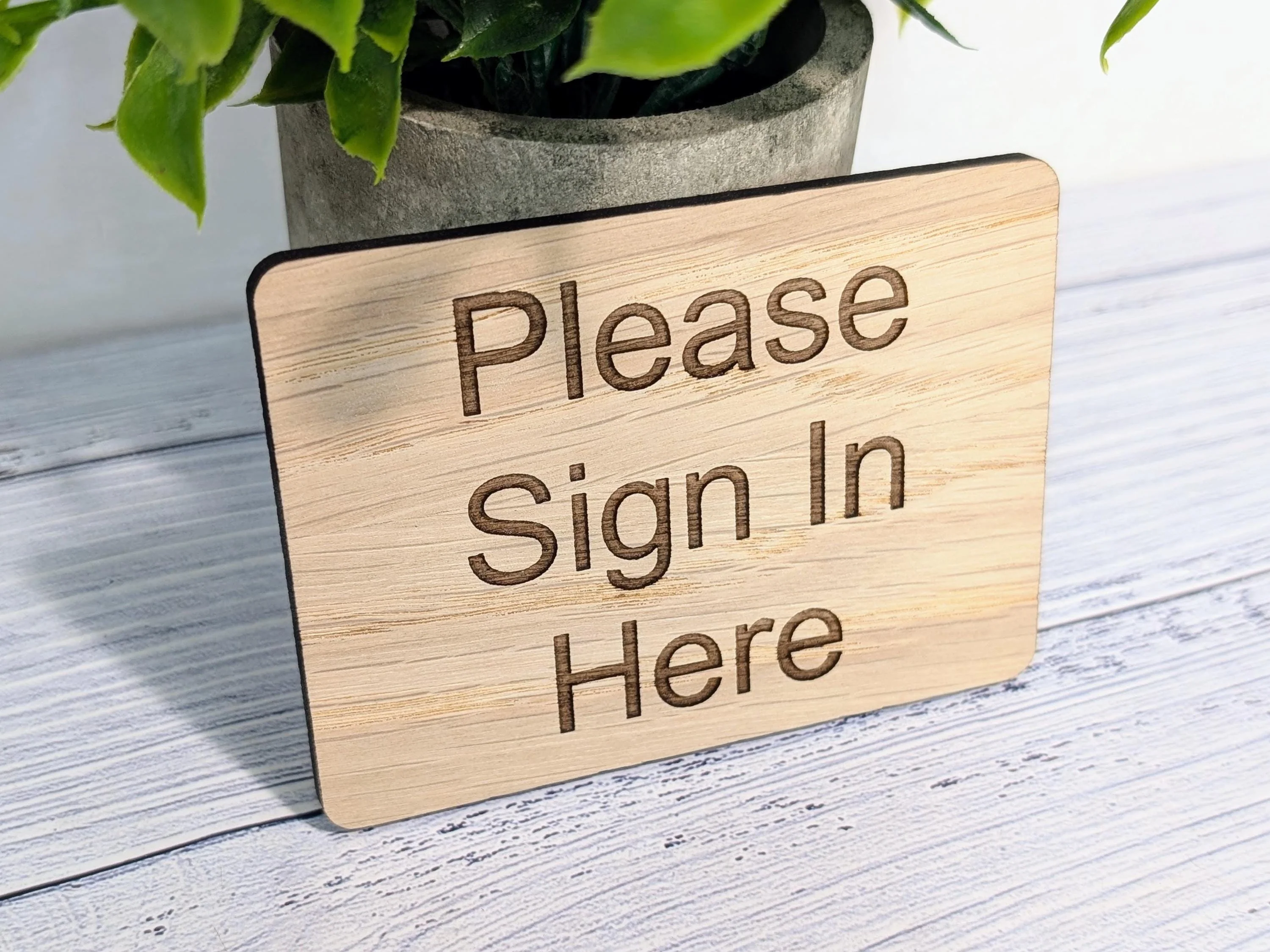 Wooden "Please Sign In Here" Guest Book Sign | Engraved Oak | For Hotels, B&Bs, Airbnbs | 4 Sizes | Wood Signing In Sign - Image 9