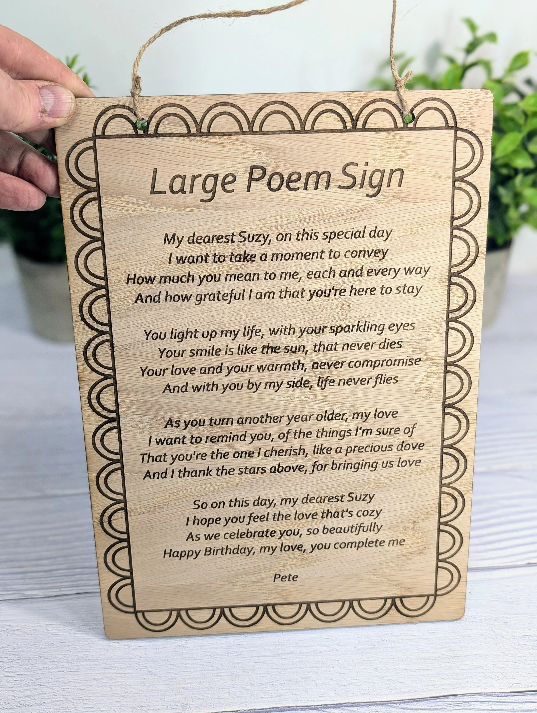 Wooden Poem Sign - Customised A4 Size - Personalised Engraving, Perfect for Longer Verses, Home Decor, Sustainable Timber, Eco-Friendly - Image 3