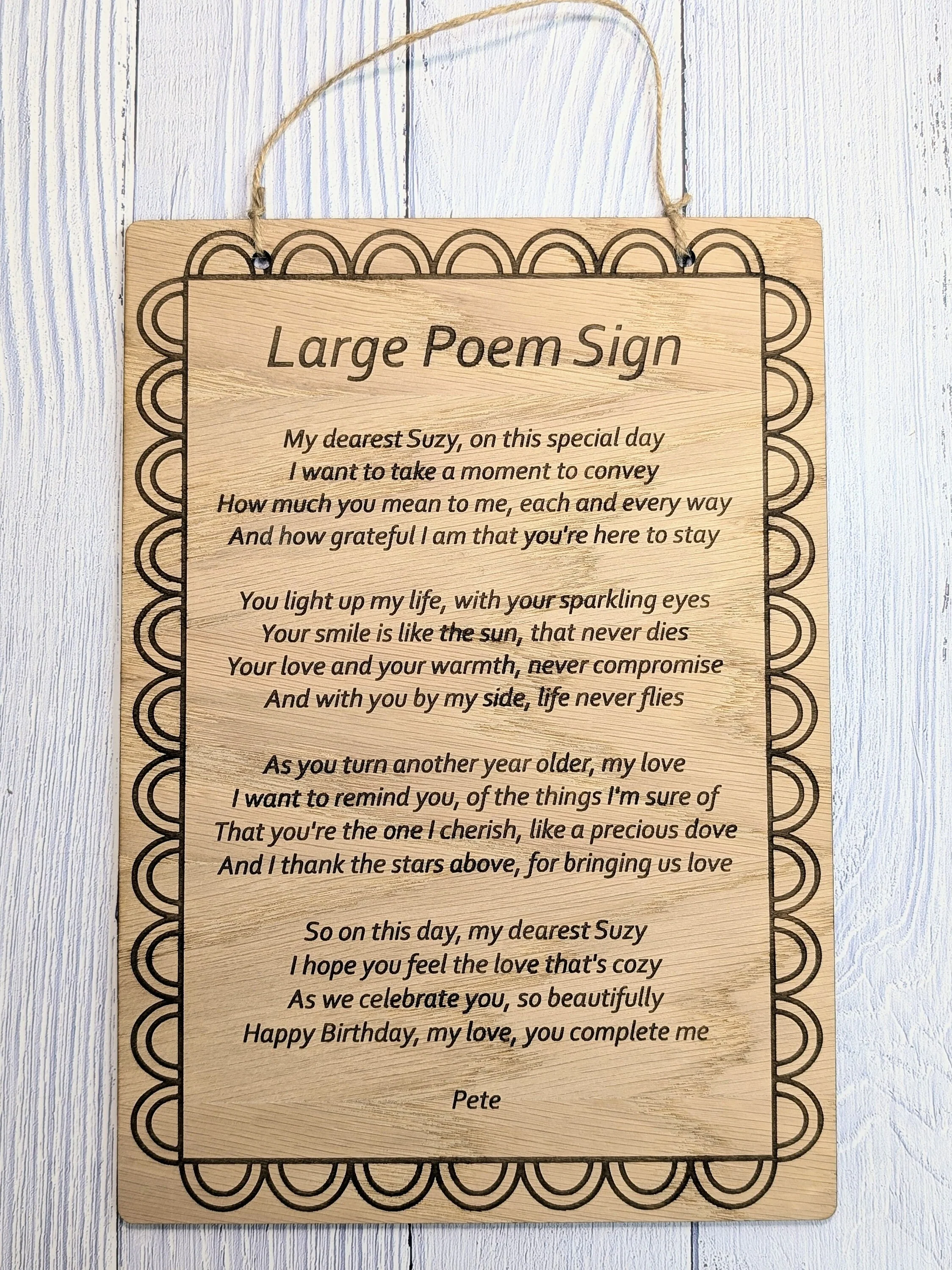 Wooden Poem Sign - Customised A4 Size - Personalised Engraving, Perfect for Longer Verses, Home Decor, Sustainable Timber, Eco-Friendly - Image 4