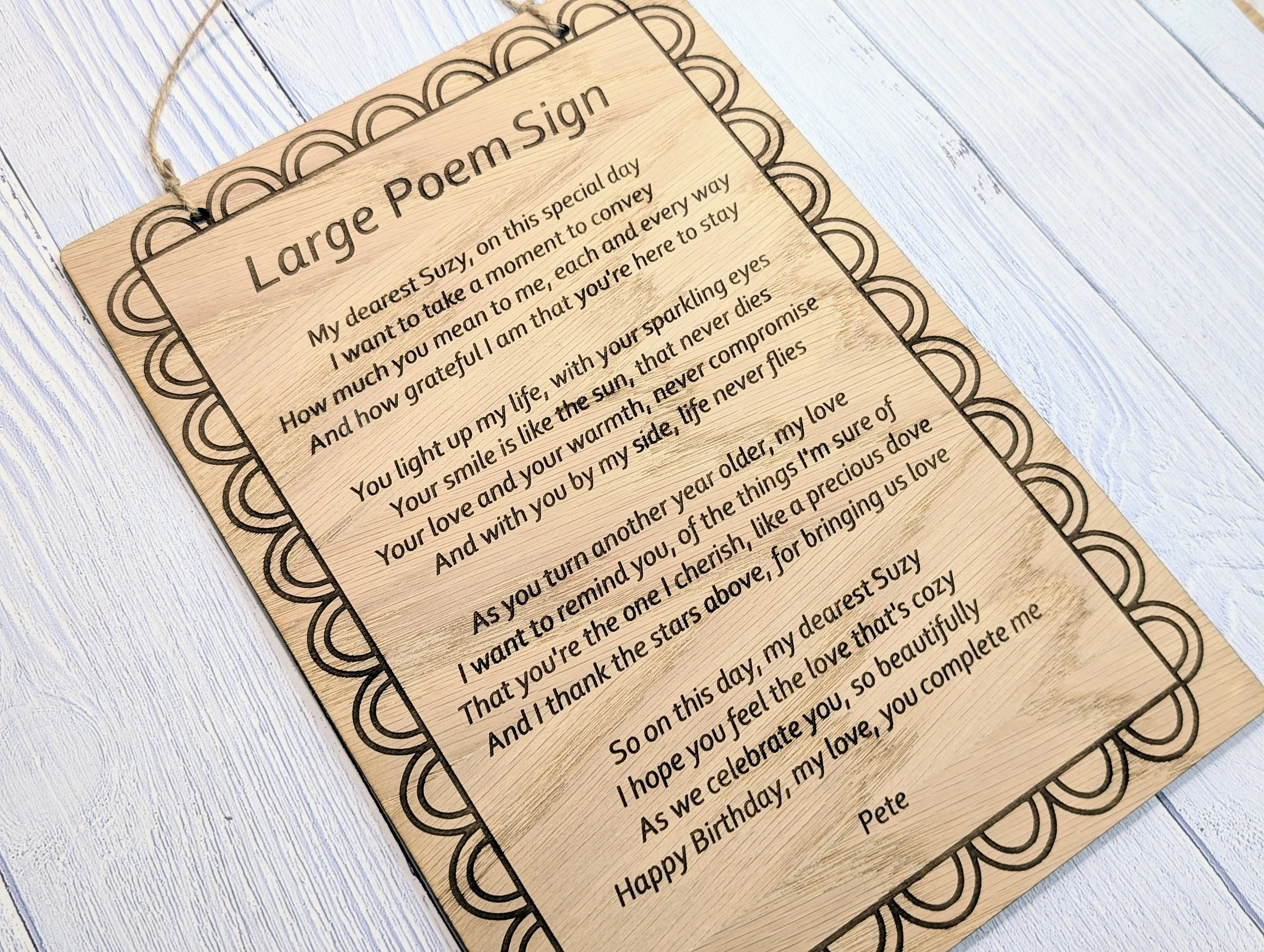 Wooden Poem Sign - Customised A4 Size - Personalised Engraving, Perfect for Longer Verses, Home Decor, Sustainable Timber, Eco-Friendly - Image 5