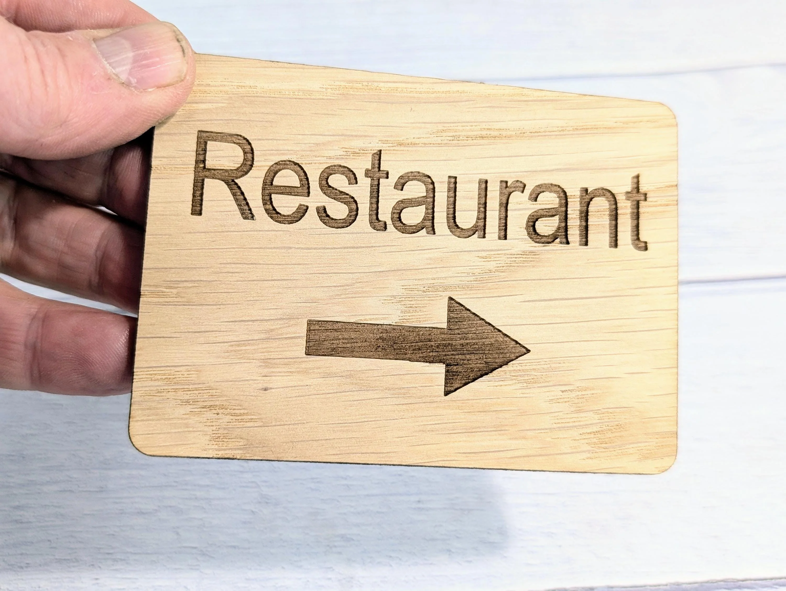 Wooden "Restaurant" Sign with Optional Arrow | Engraved Oak | For Pubs, Hotels, Hospitality | 4 Sizes | Personalised Text Option - Image 9