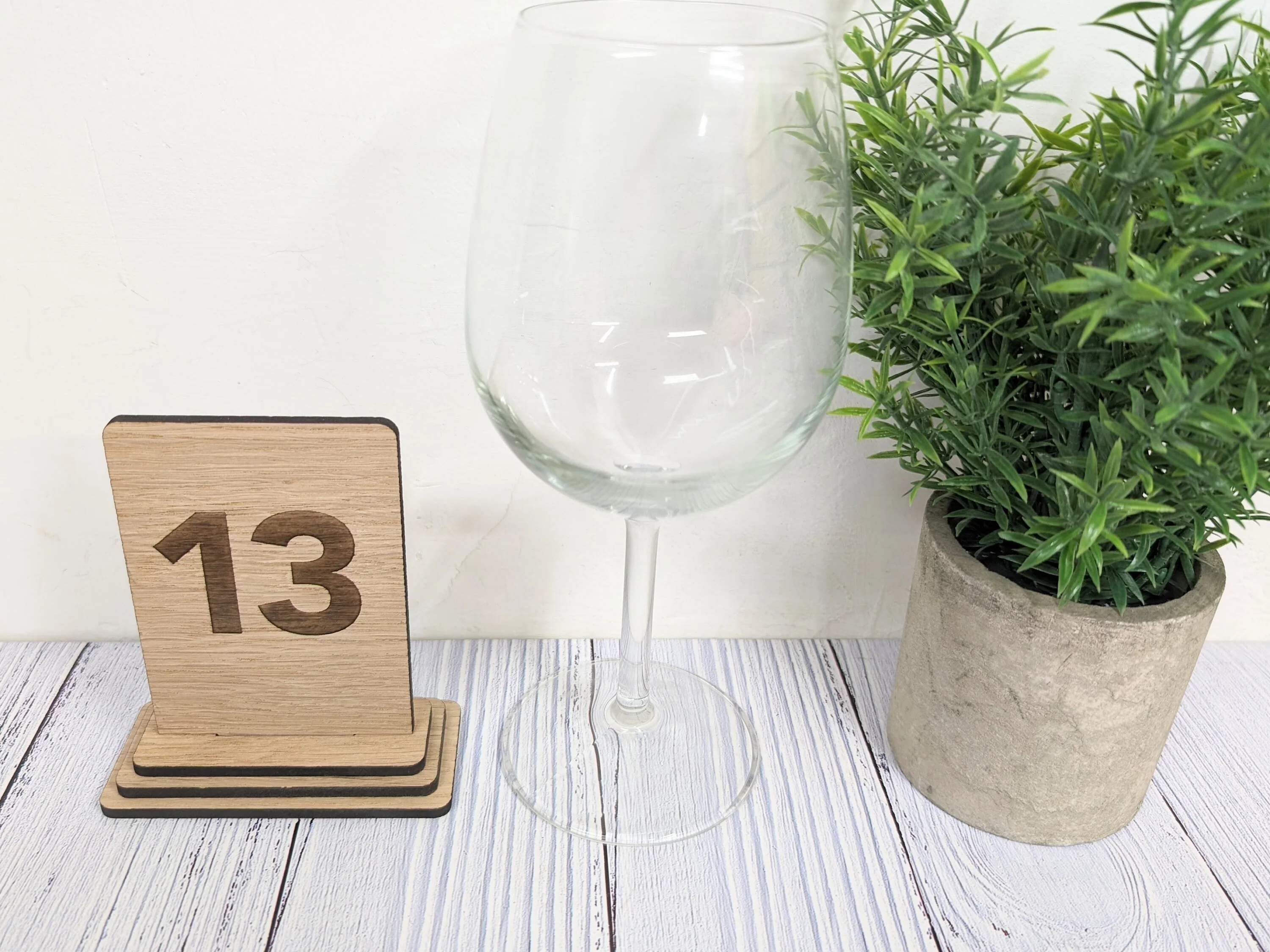 Wooden Table Number Signs, Freestanding, Removable Base, Available Single or Double-Sided, 2 Sizes - Image 3