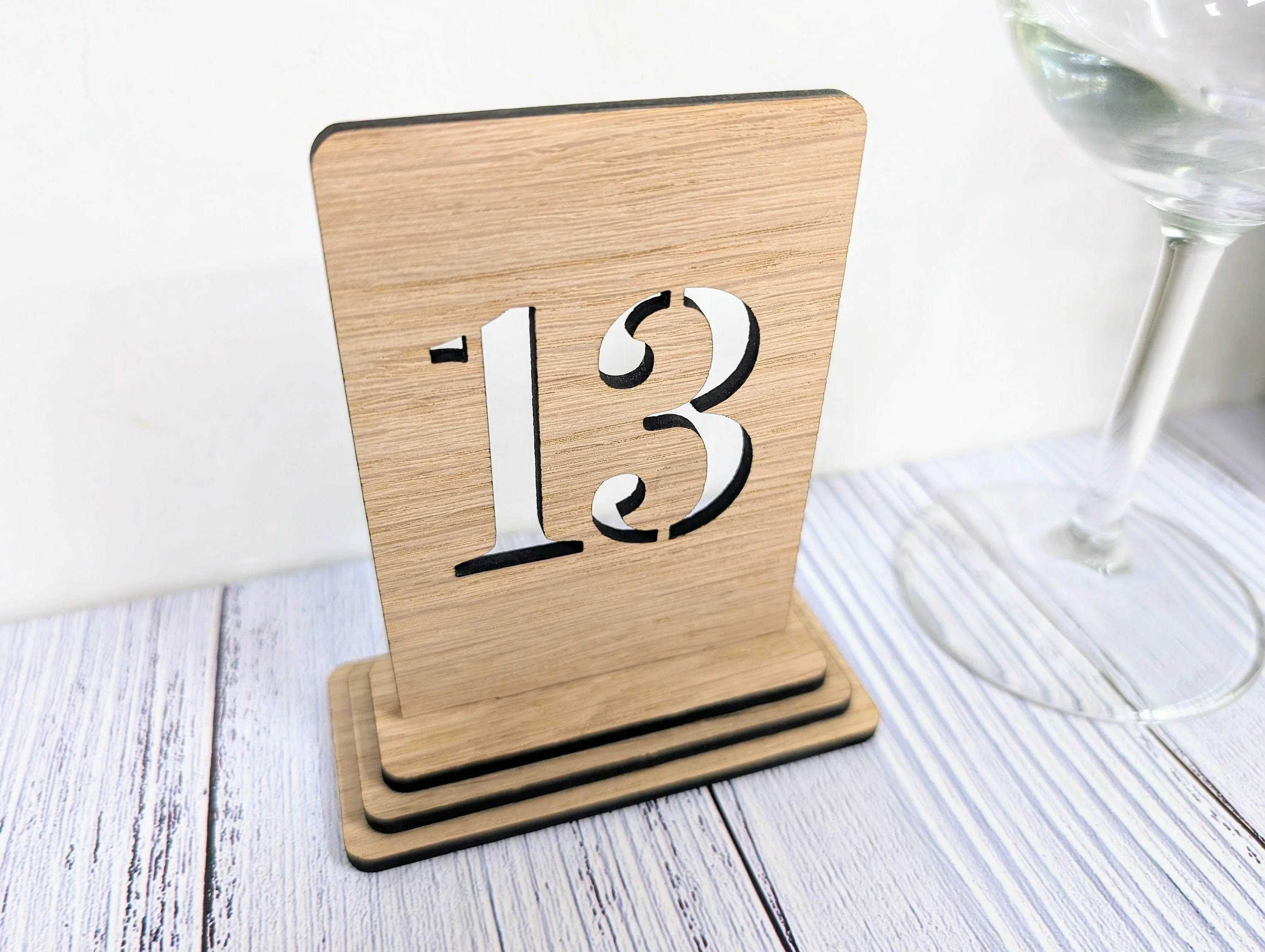 Wooden Table Number Signs, Freestanding, Single or Double-Sided, 2 Sizes - Image 2