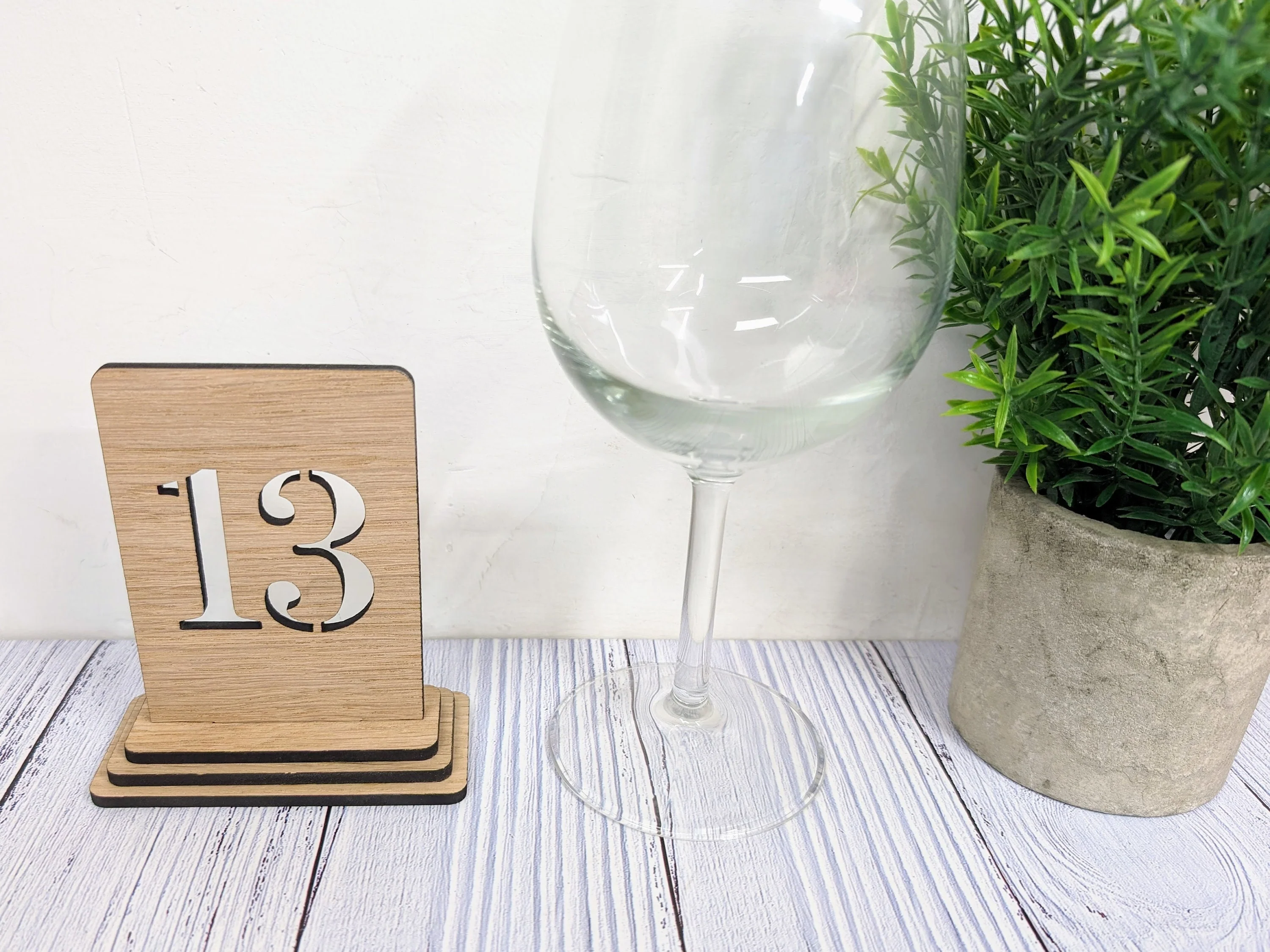 Wooden Table Number Signs, Freestanding, Single or Double-Sided, 2 Sizes - Image 4