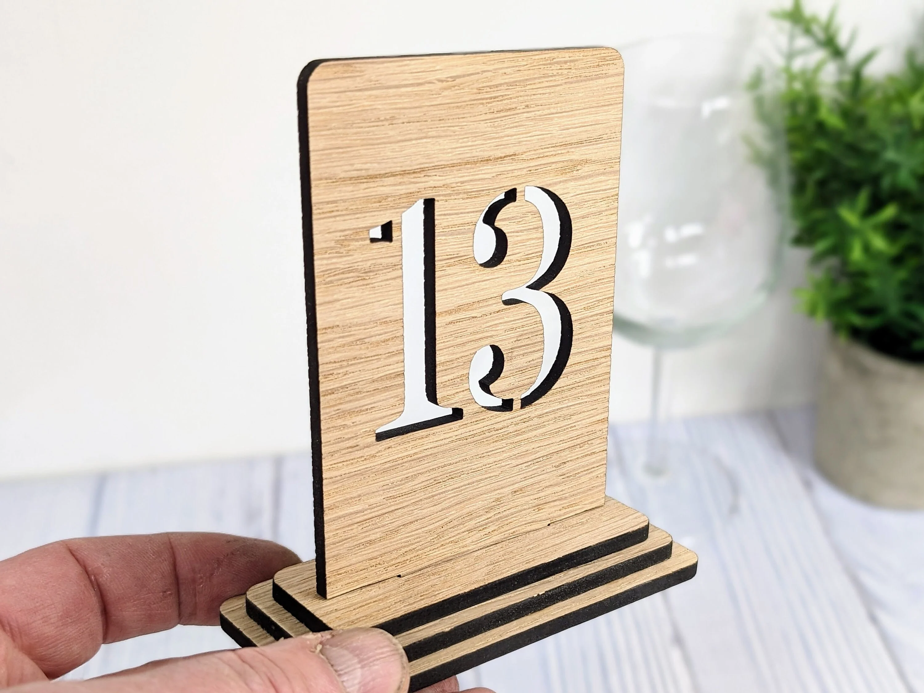 Wooden Table Number Signs, Freestanding, Single or Double-Sided, 2 Sizes - Image 5