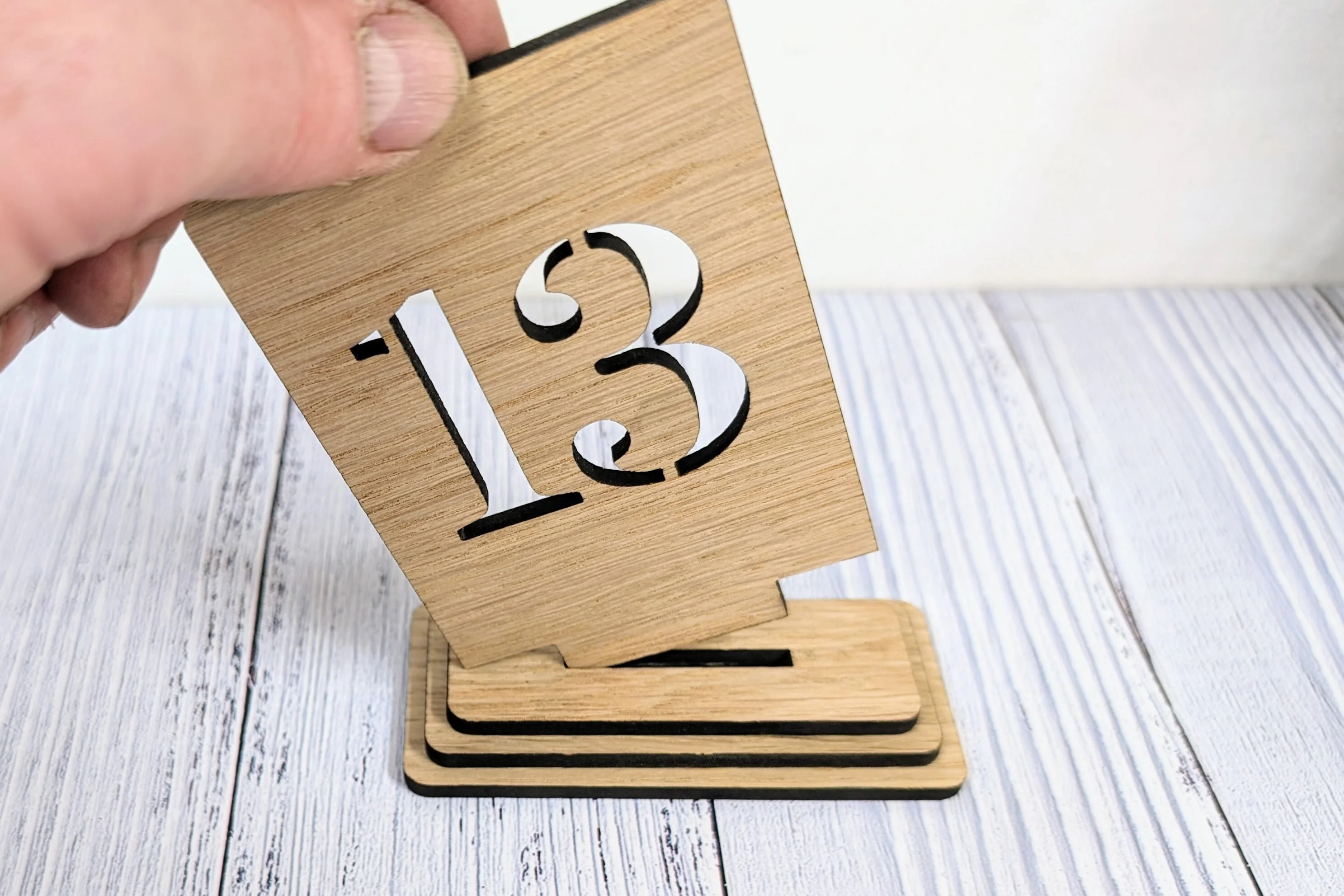 Wooden Table Number Signs, Freestanding, Single or Double-Sided, 2 Sizes - Image 7