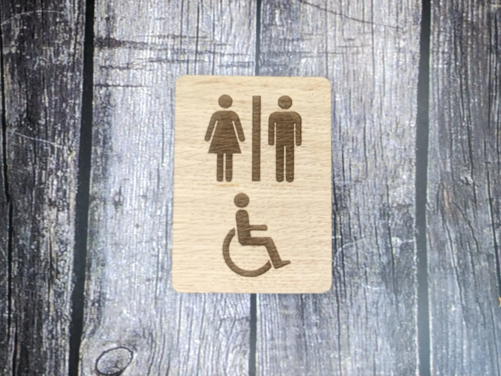 Wooden Toilet Signs - Rustic Bathroom Signage for Hotels, Restaurants, Bars, B&Bs, and Offices - Image 5