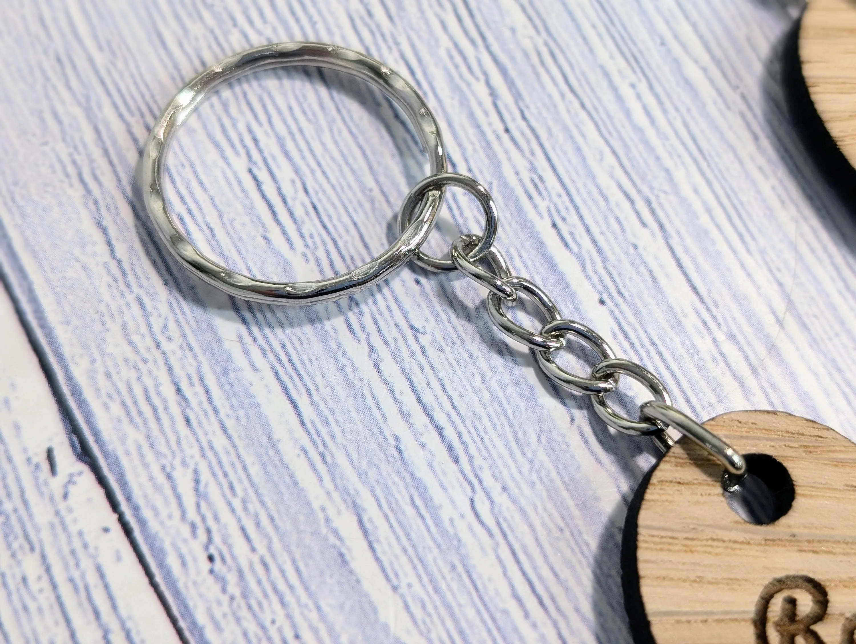 Wooden Wedding Favour Key Ring, Heart Shaped | Personalised Place Setting | Custom Guest Name, Key Chain | Eco-Friendly Oak Veneer Keepsakes - Image 9