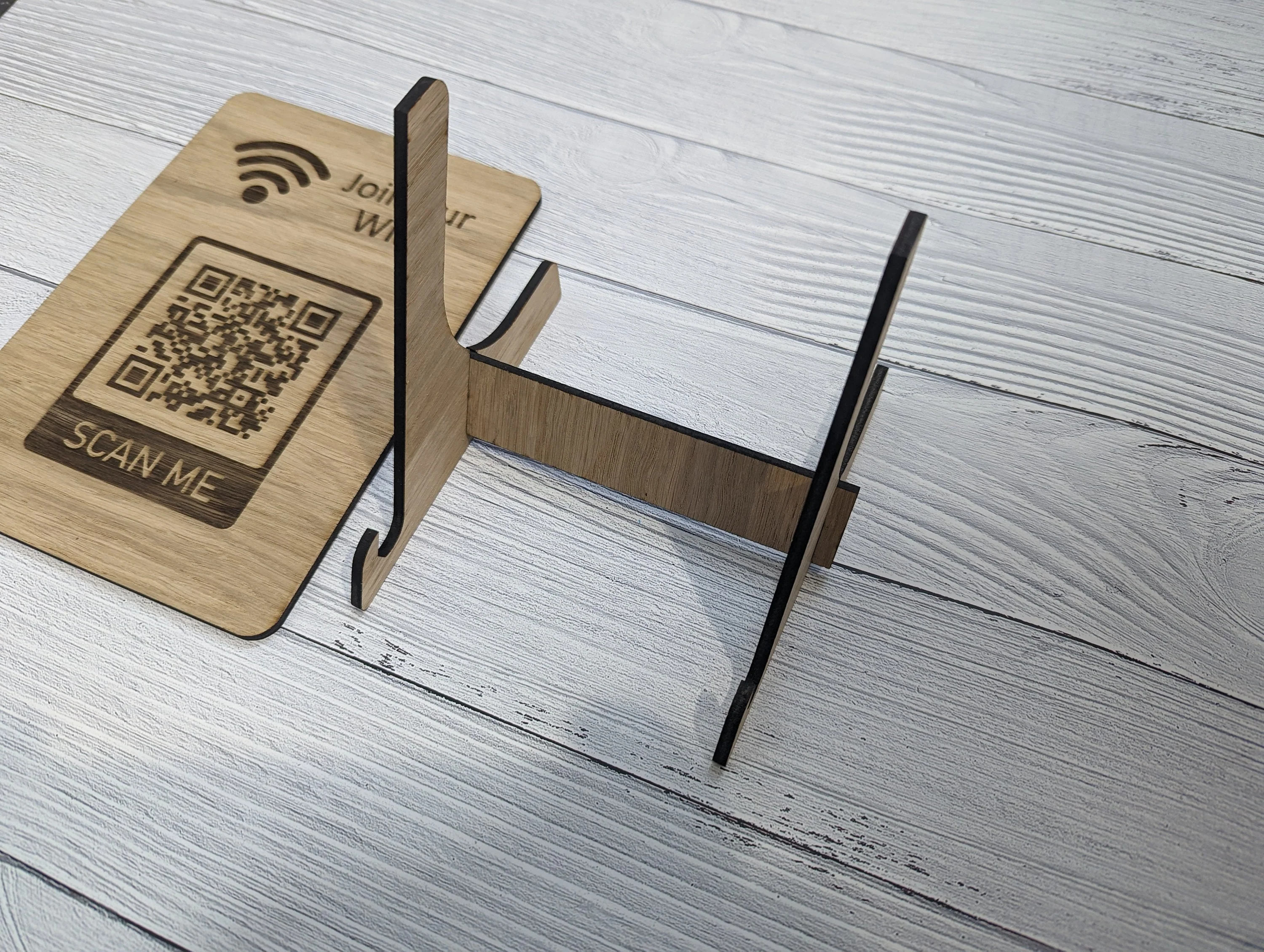 Wooden WiFi Code Sign, WiFi QR Code Sign, QR Code Sign, Oak - Image 5