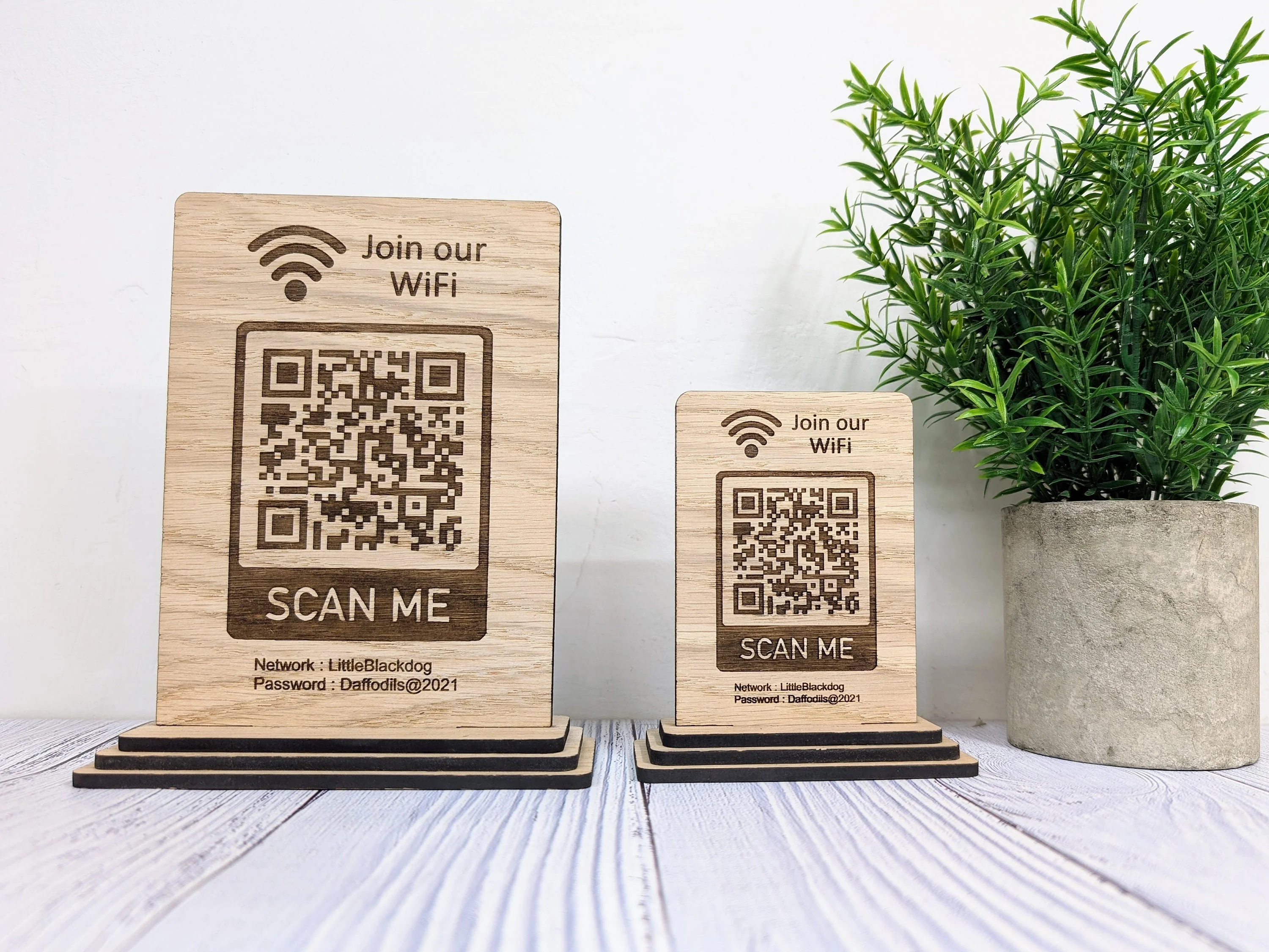 Wooden WiFi QR Code Sign, 2 Sizes, Single or Double-Sided - Image 6