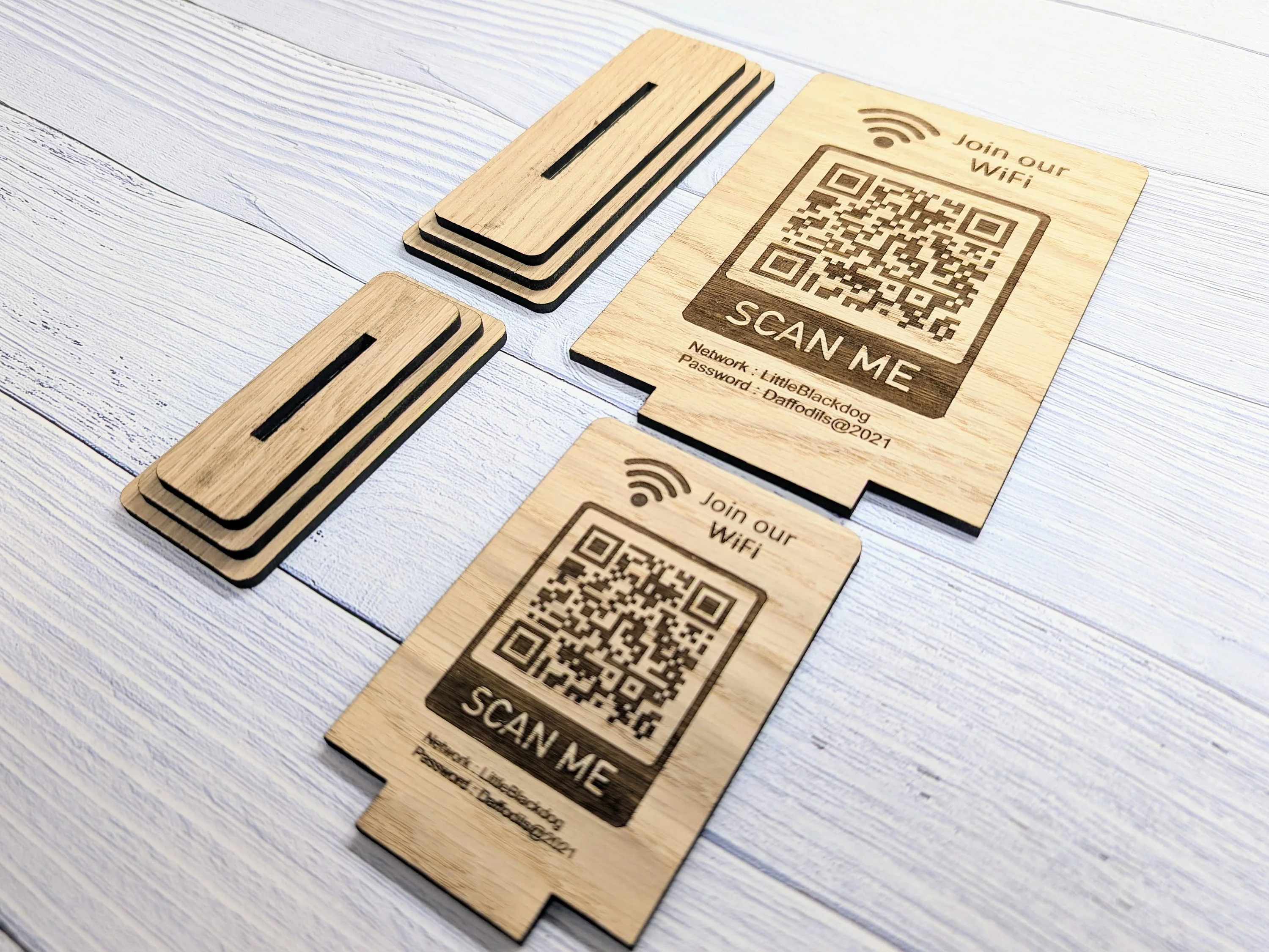 Wooden WiFi QR Code Sign, 2 Sizes, Single or Double-Sided - Image 7
