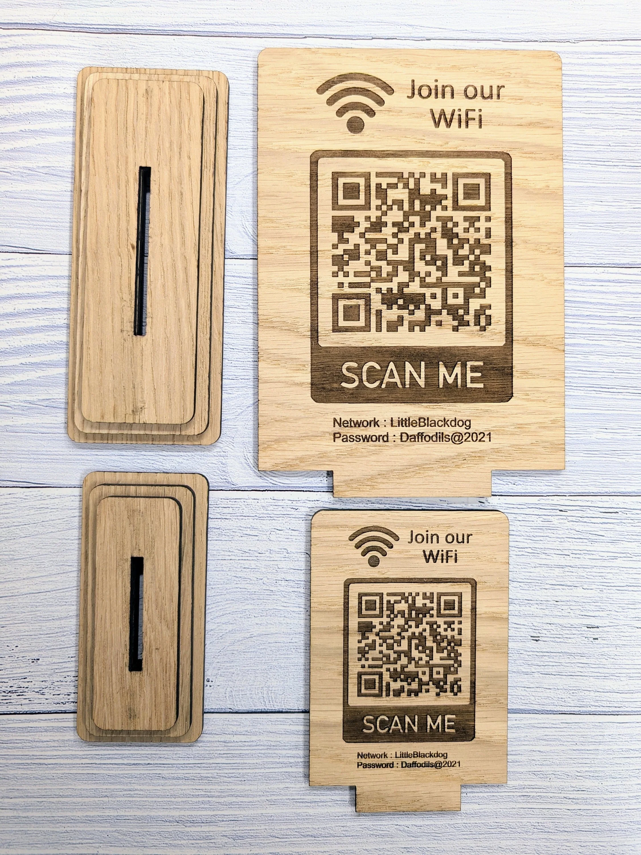 Wooden WiFi QR Code Sign, 2 Sizes, Single or Double-Sided - Image 9