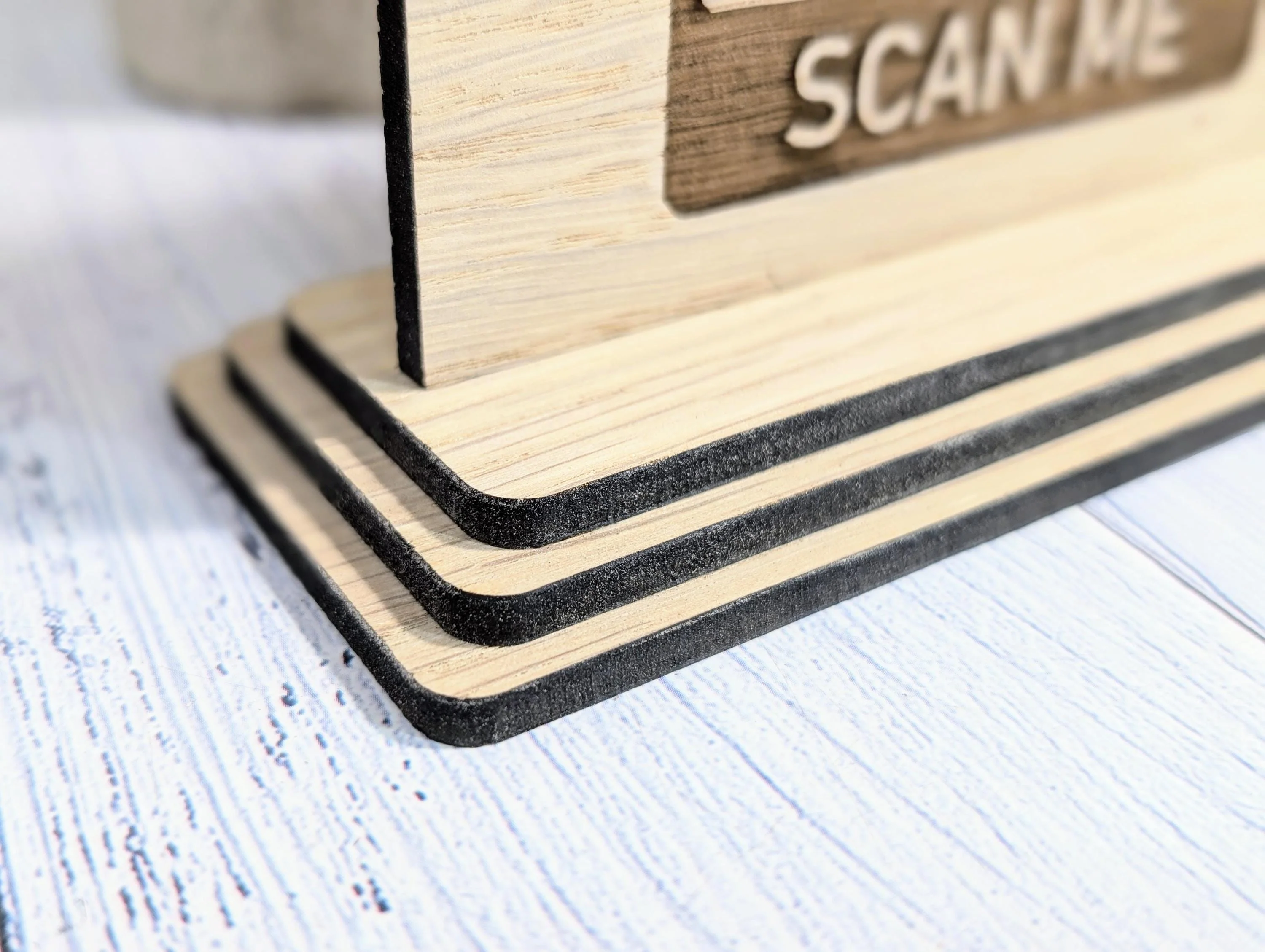Wooden WiFi QR Code Sign + Logo, Eco-Friendly Custom Internet Password Table Display, 2 Sizes, Oak Plaque, Hotel, BnB, Guest House, Business - Image 9