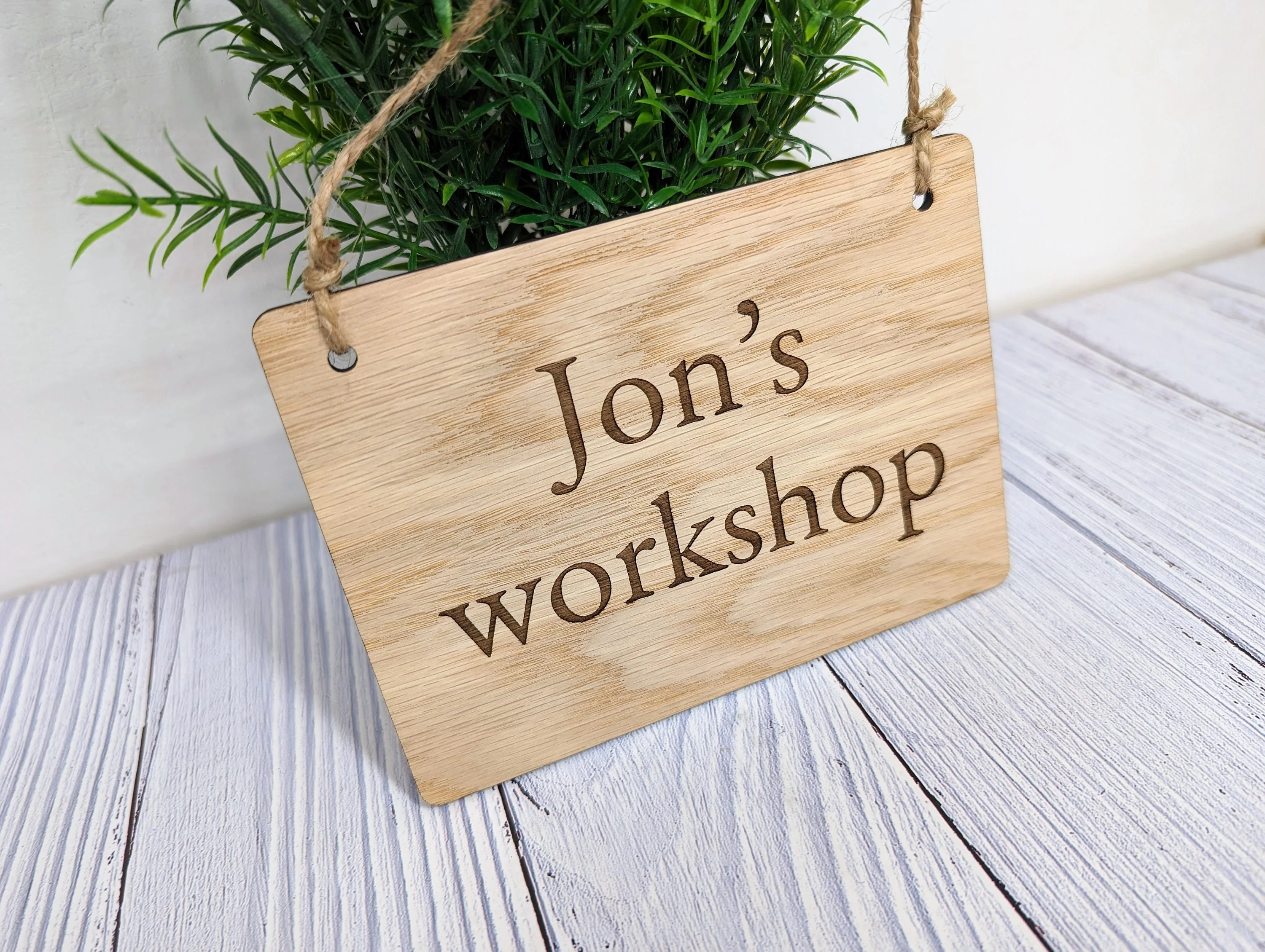 Workshop Sign Personalised, Wooden - Personalised Name Plaque, 4 Sizes | Handcrafted, Eco-Friendly, Ideal for Home & Professional Workshops - Image 3