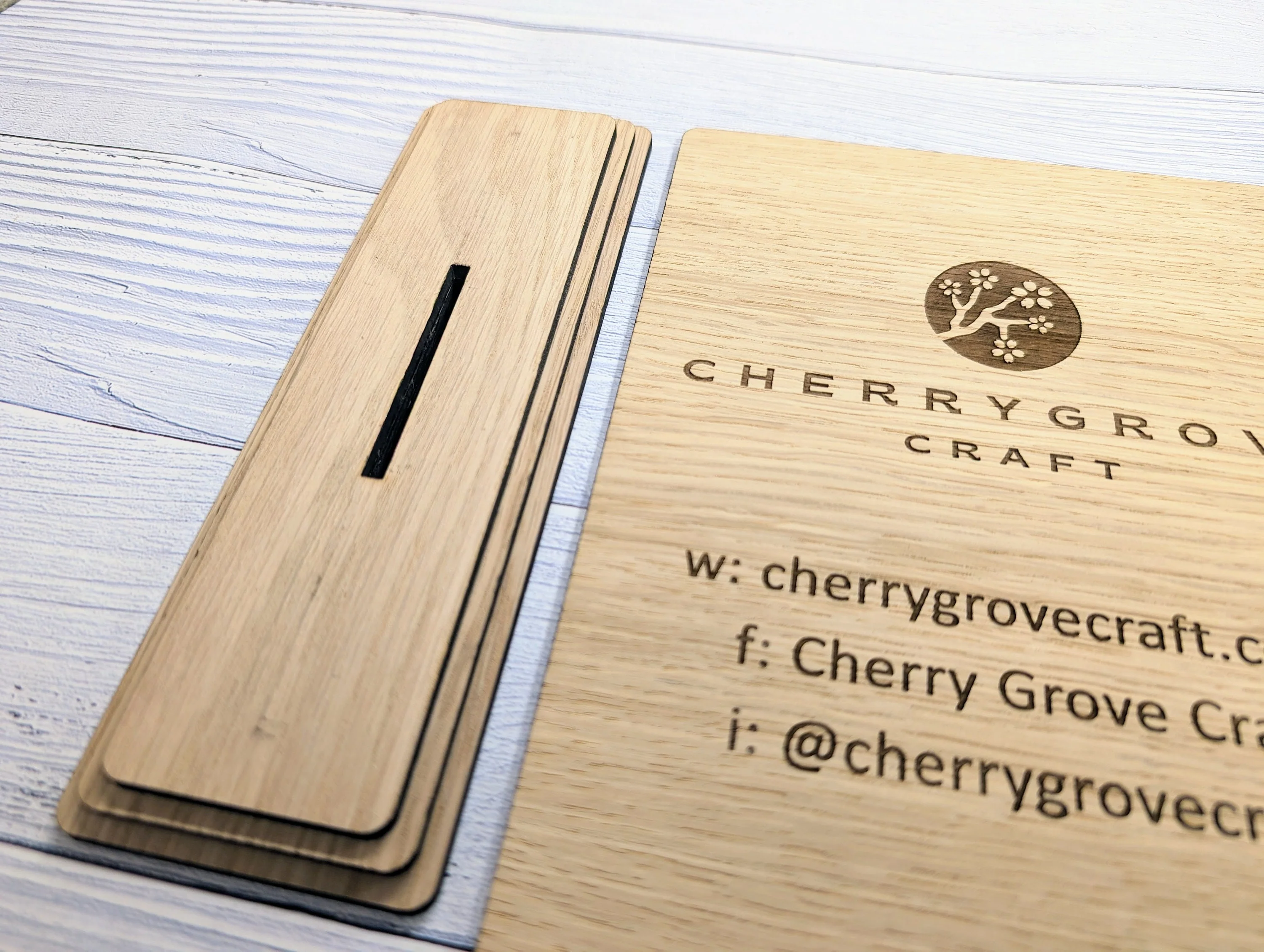 XL Custom Wooden Business Table Sign with Logo, Website & Social Media Handles - Image 7