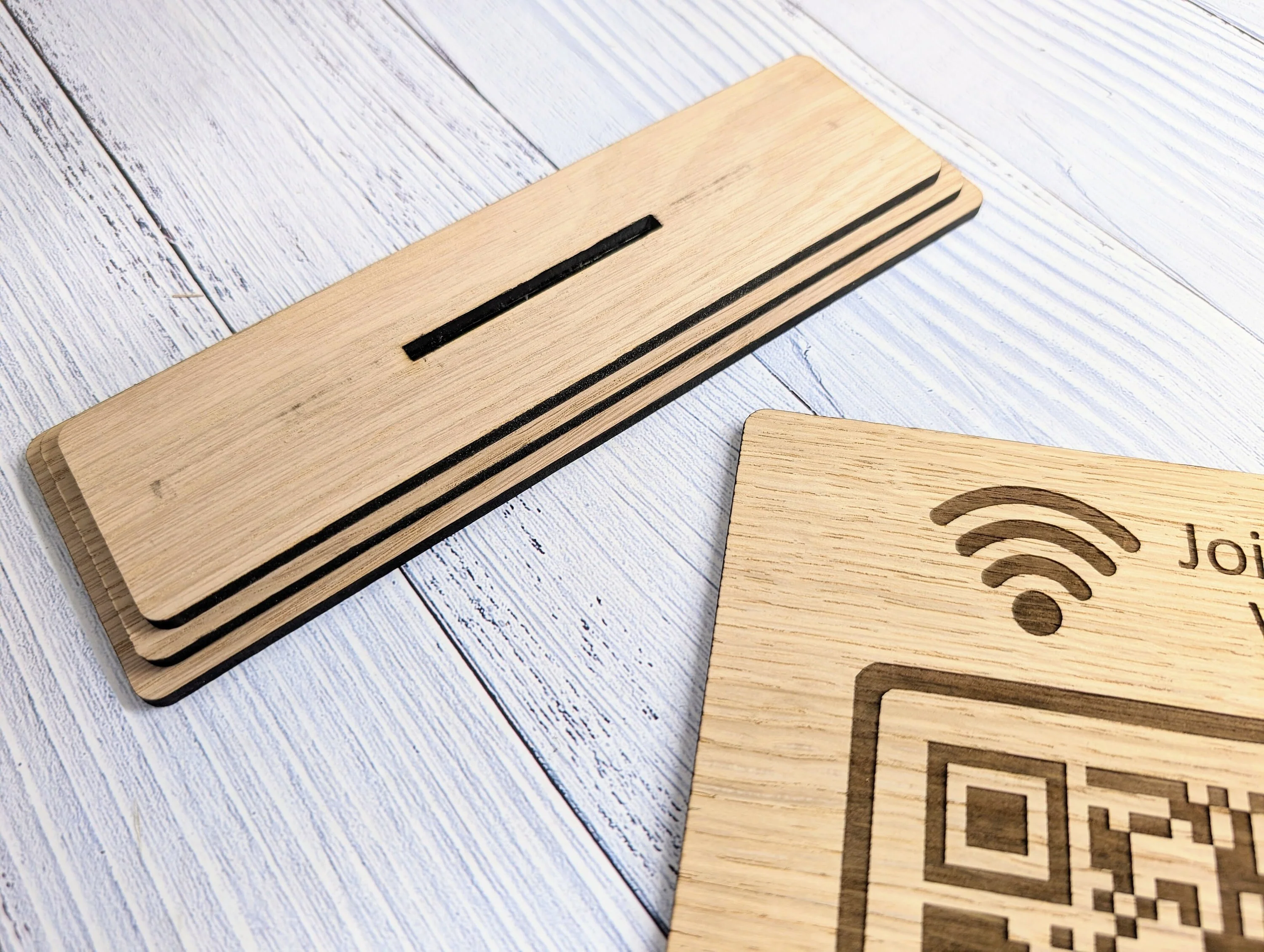 XL Wooden WiFi QR Code Sign, Eco-Friendly Custom Network Name and Password Table Display, Single or Double-Sided, Extra Large - Image 3
