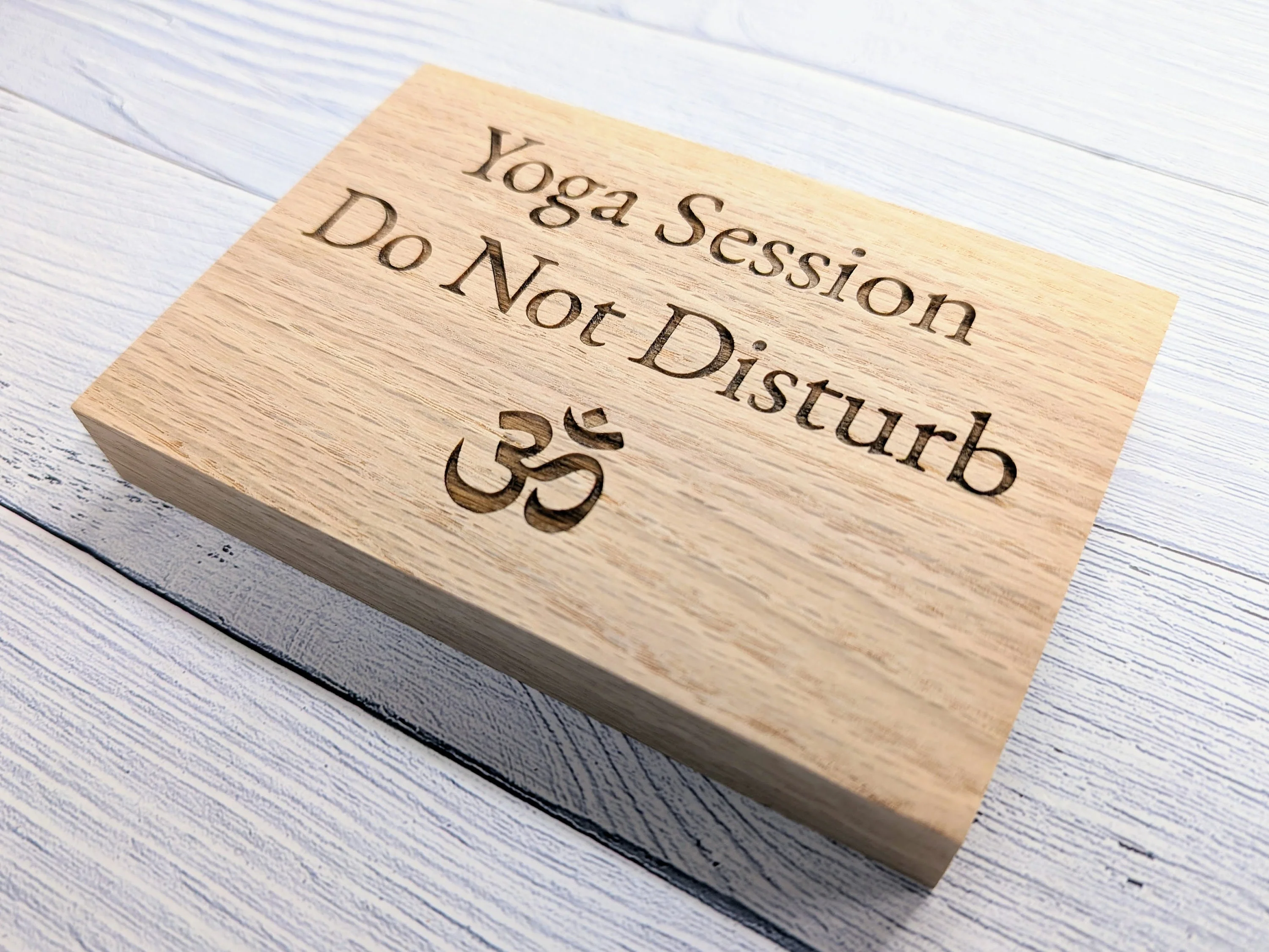 Yoga Do Not Disturb Oak Sign - Freestanding Sign - Yoga Session, Namaste Symbol - Perfect for Studios & Home, Namaste Sign, Gift For Yogis - Image 2