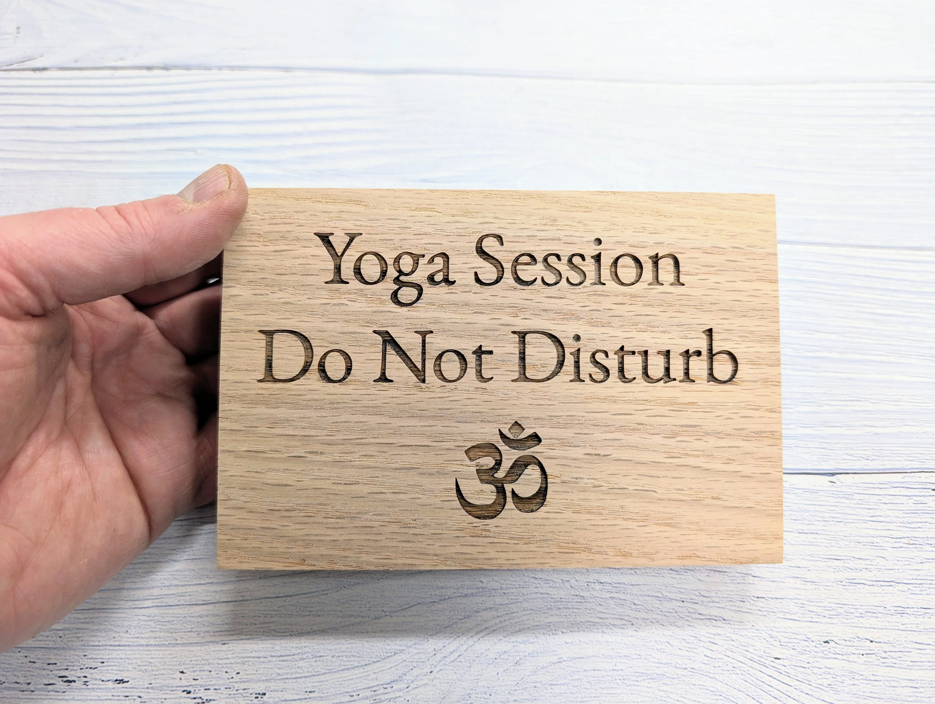 Yoga Do Not Disturb Oak Sign - Freestanding Sign - Yoga Session, Namaste Symbol - Perfect for Studios & Home, Namaste Sign, Gift For Yogis - Image 4