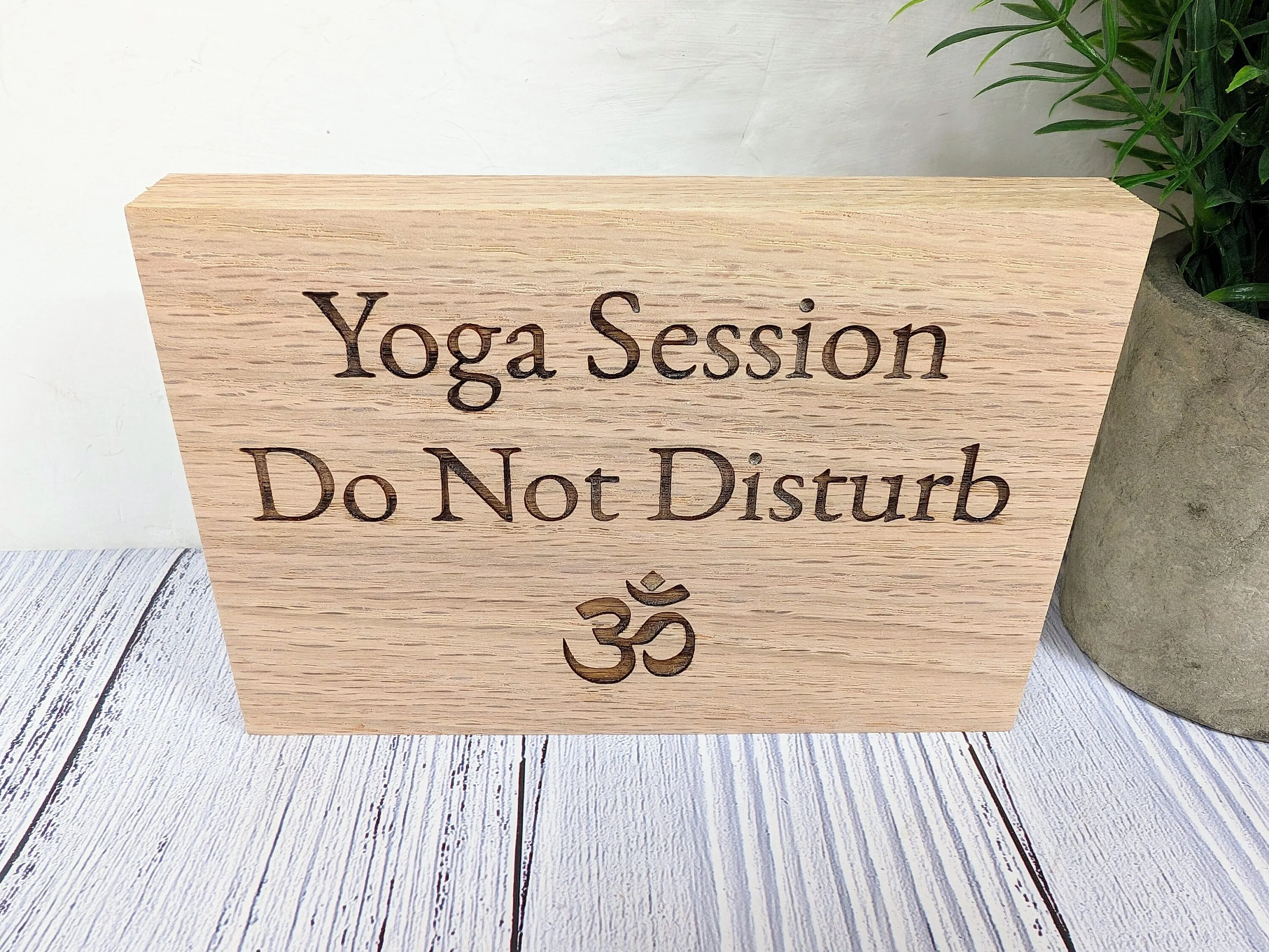 Yoga Do Not Disturb Oak Sign - Freestanding Sign - Yoga Session, Namaste Symbol - Perfect for Studios & Home, Namaste Sign, Gift For Yogis - Image 6