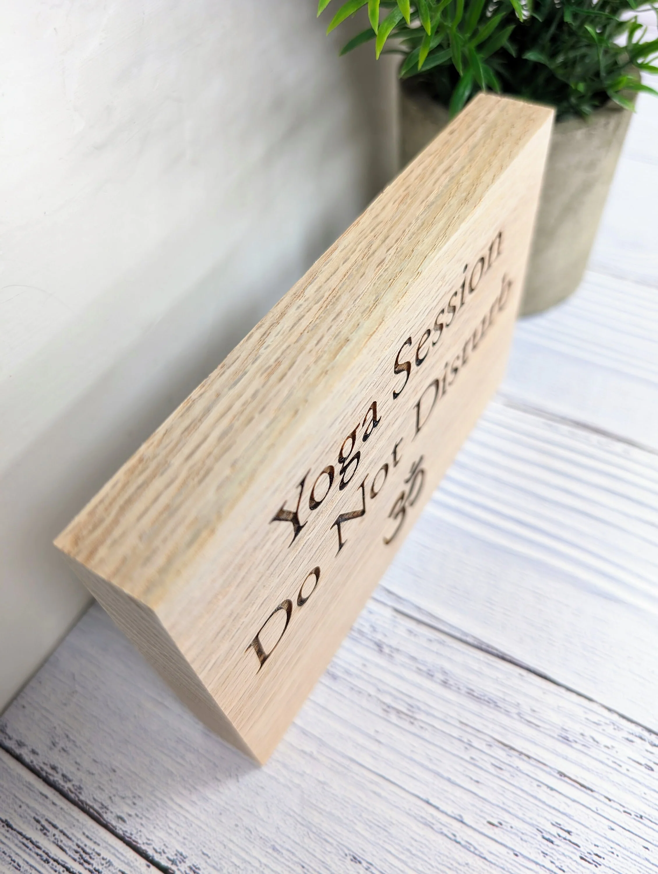 Yoga Do Not Disturb Oak Sign - Freestanding Sign - Yoga Session, Namaste Symbol - Perfect for Studios & Home, Namaste Sign, Gift For Yogis - Image 7