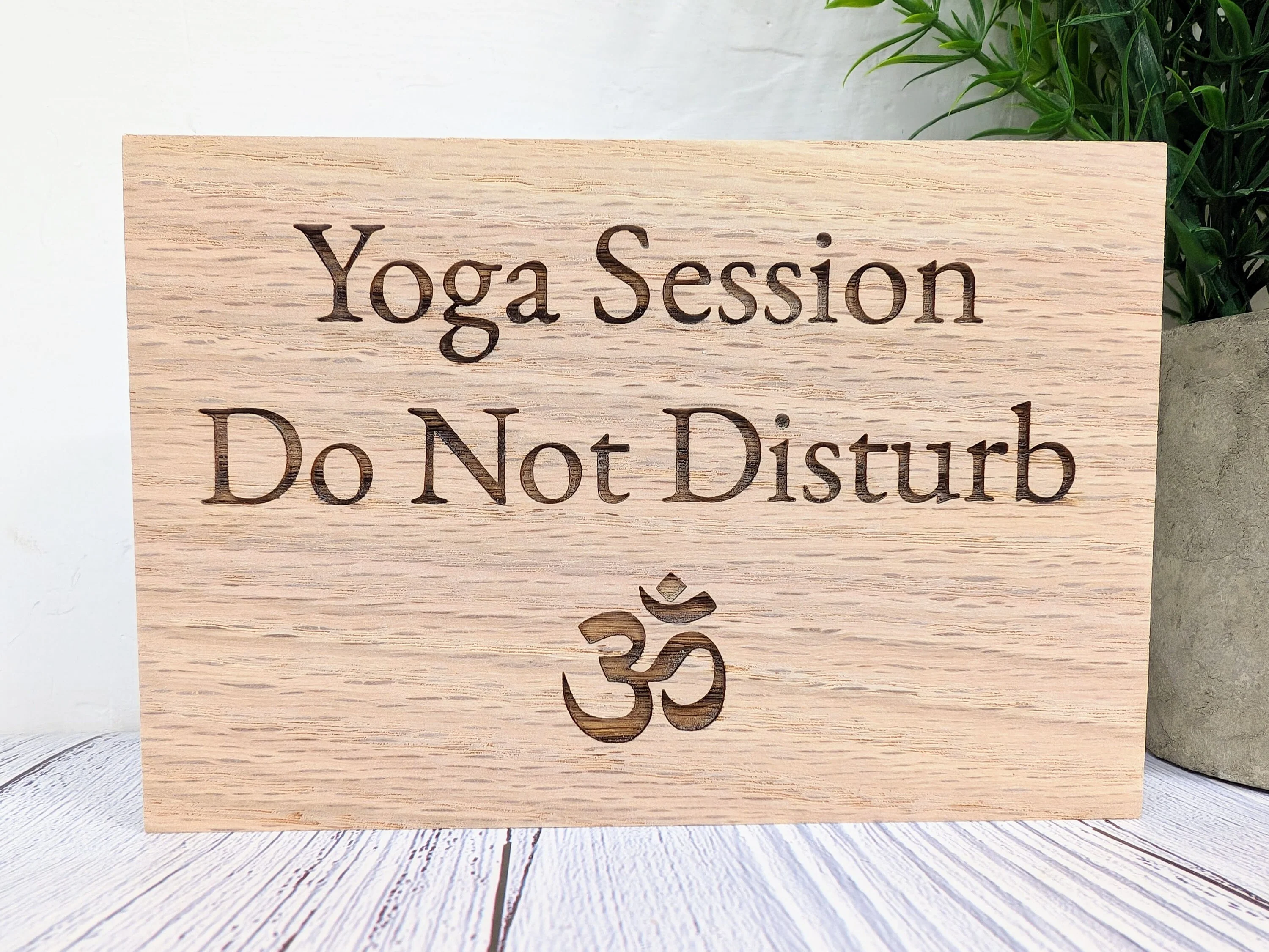 Yoga Do Not Disturb Oak Sign - Freestanding Sign - Yoga Session, Namaste Symbol - Perfect for Studios & Home, Namaste Sign, Gift For Yogis - Image 9